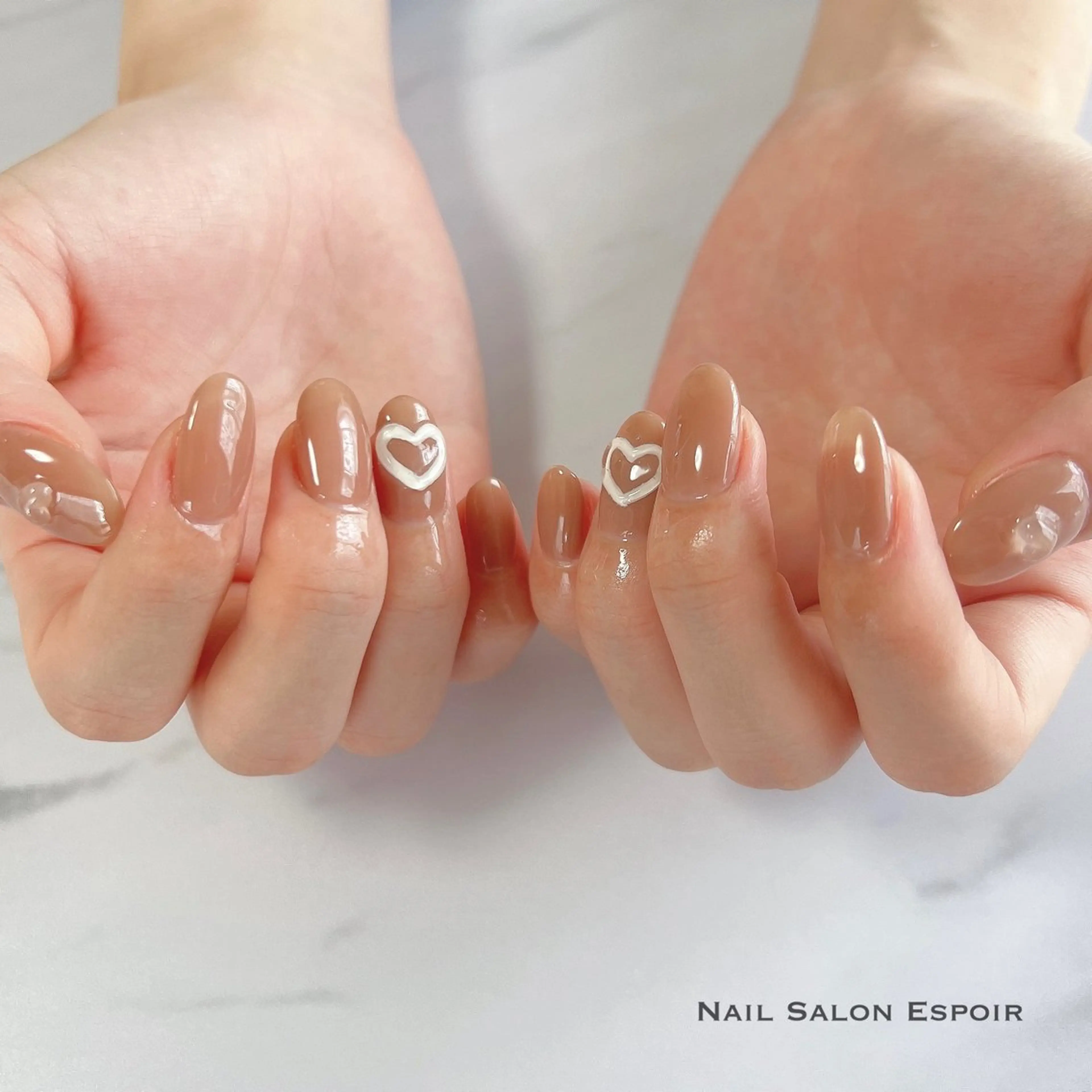 ネイル ハート ワンカラーネイル Nail Salon Espoir所属・Nail Salon Espoirのネイルデザイン