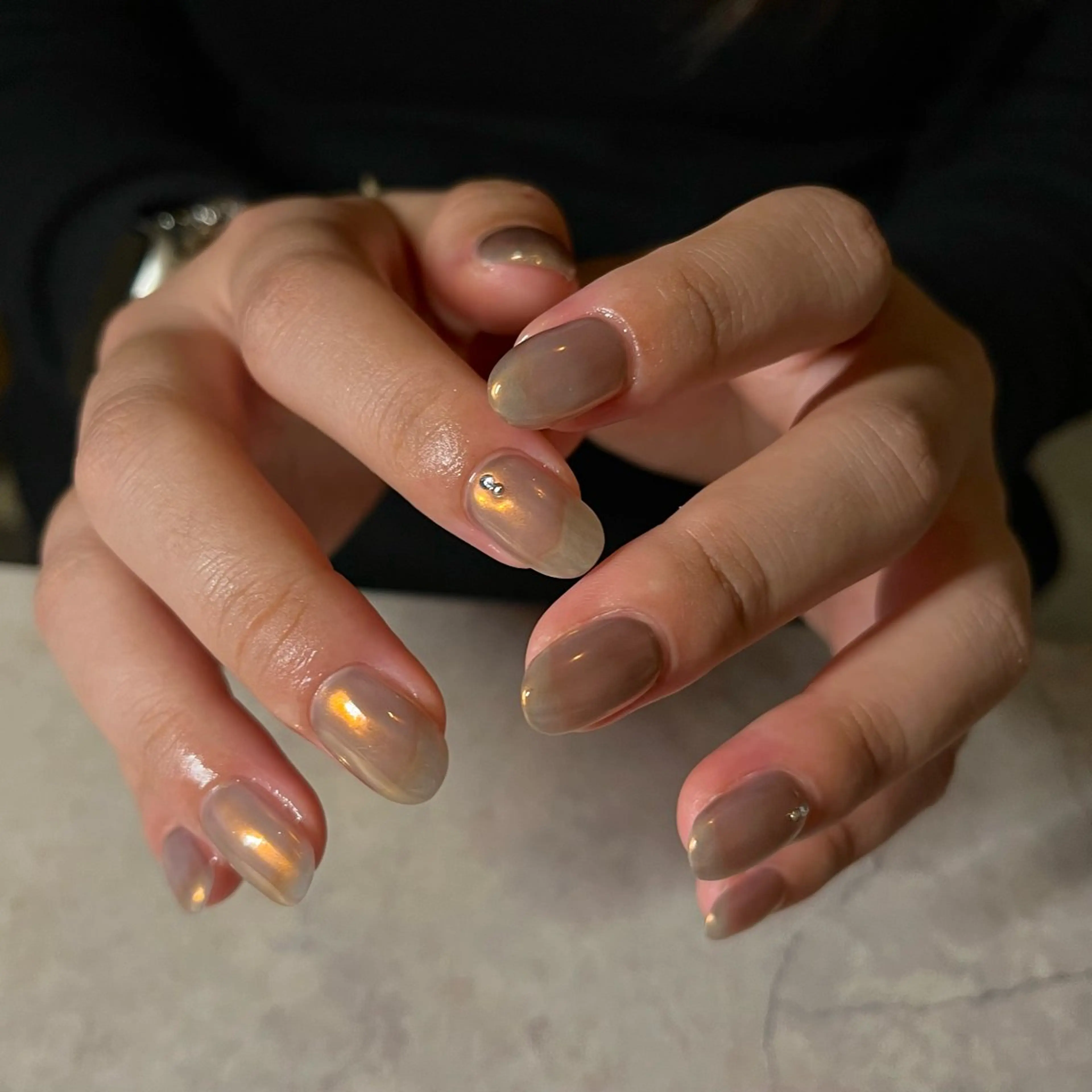 ネイル ブラウン ハンドネイル nail salon O (en)所属・vegh. nail／阿波座のネイルデザイン