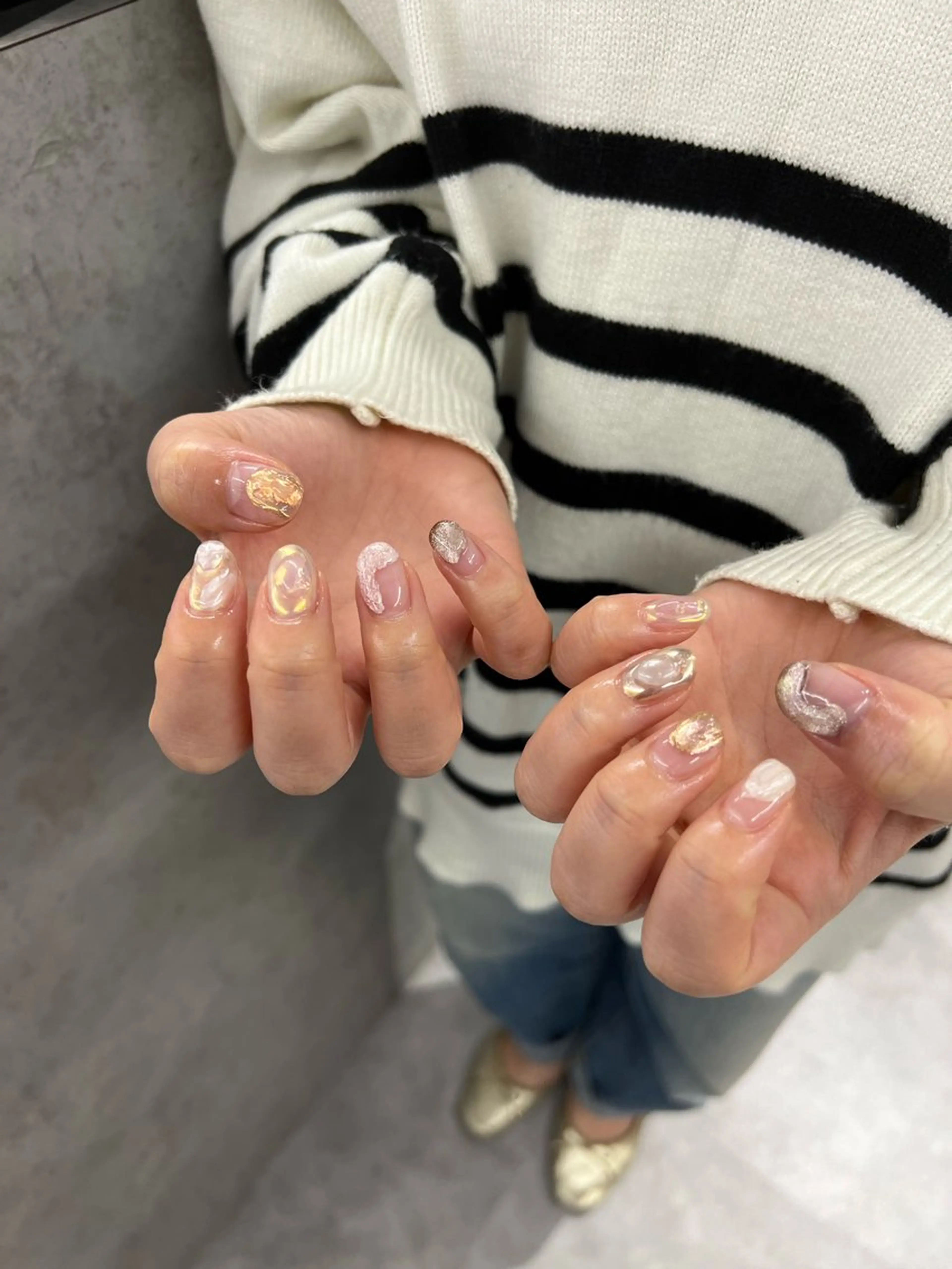 ネイル オーロラネイル フラッシュネイル ジェルネイル 韓国ネイル マグネットネイル Bana_ Nailのネイルデザイン