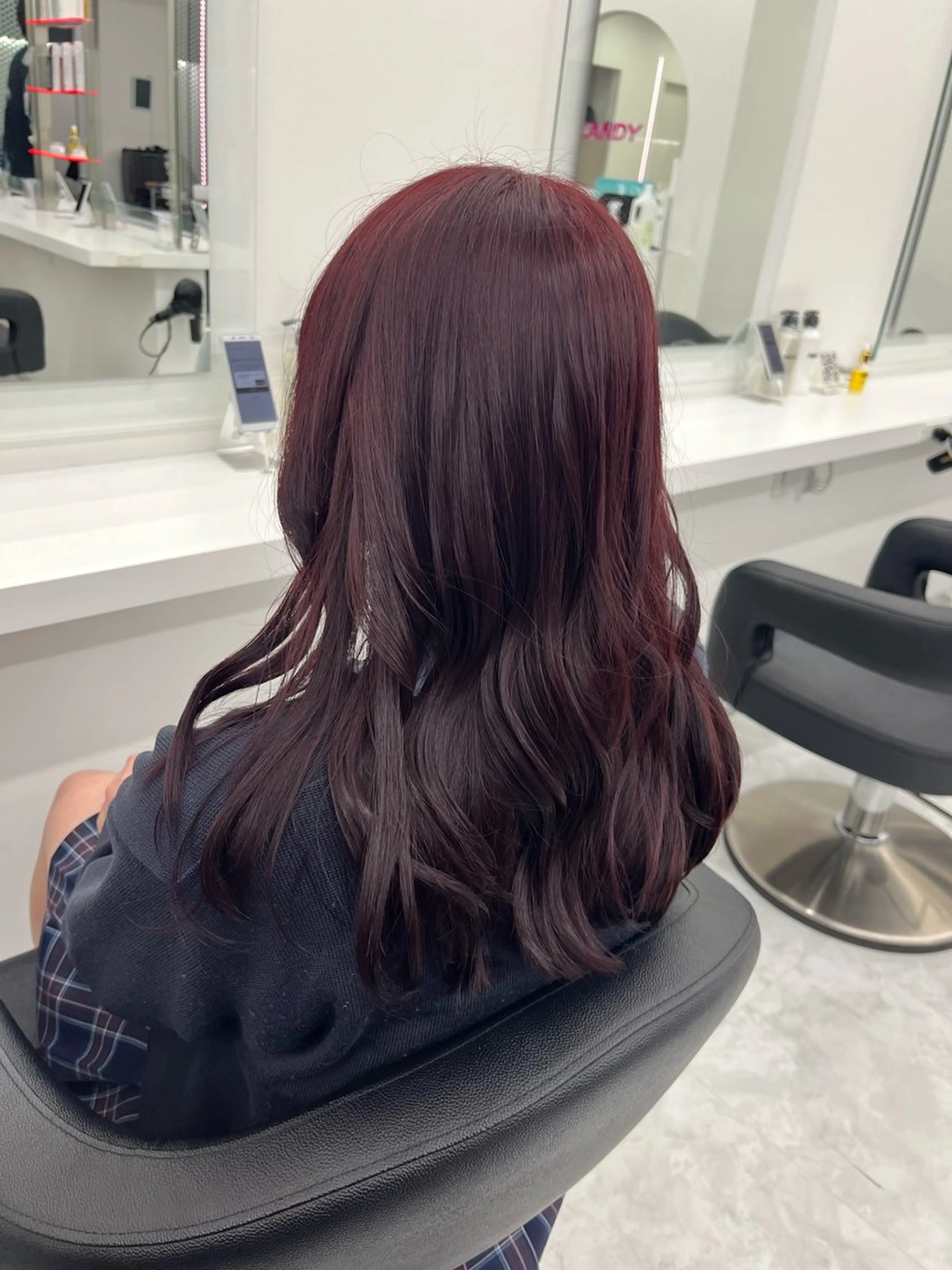 セミロング カラー レッドカラー 💖トレンド夏 カラー💖FUTAのヘアスタイル