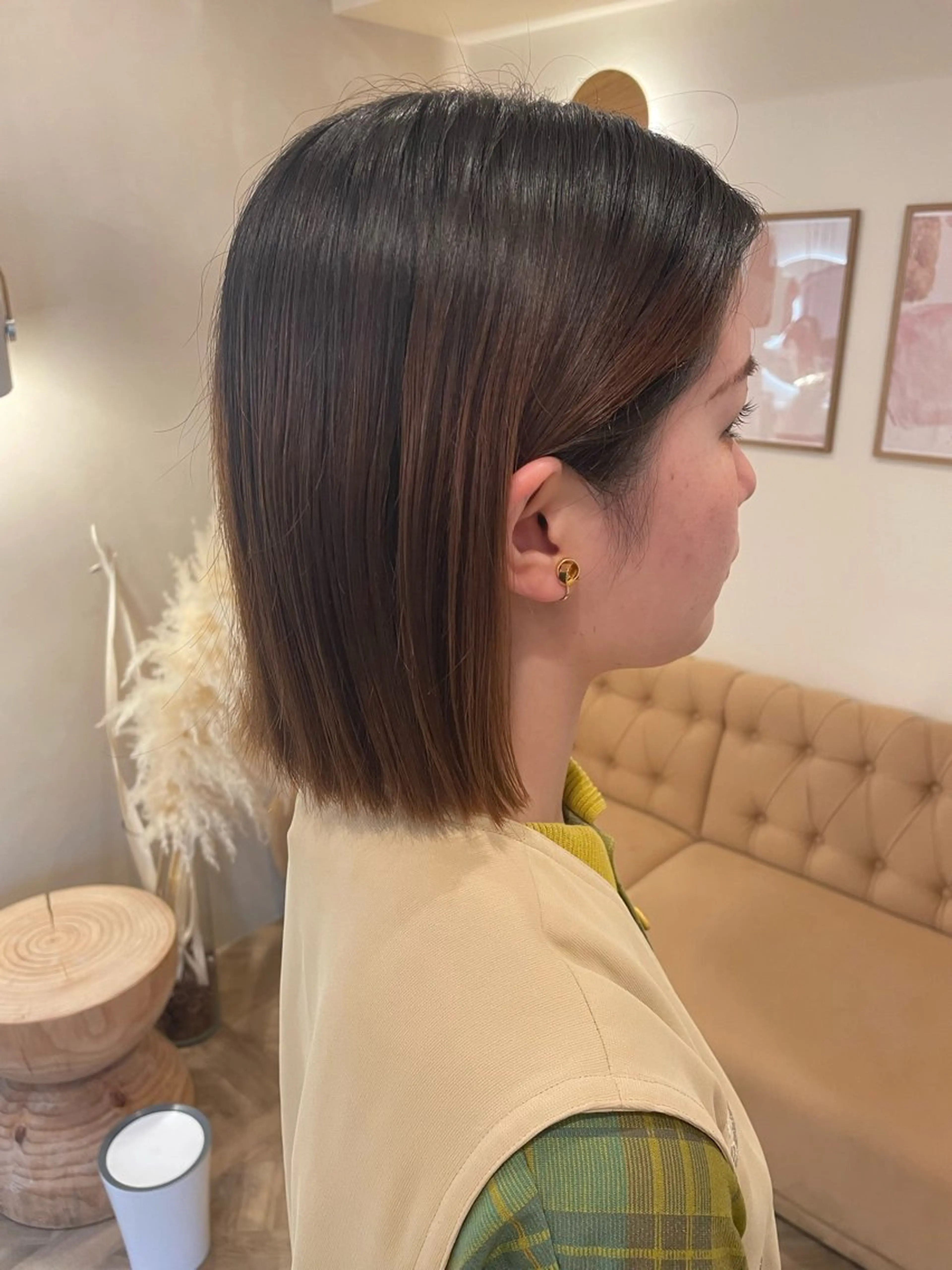 ミディアム 暖色/ミルクティー/ レイヤー/yuriaのヘアスタイル