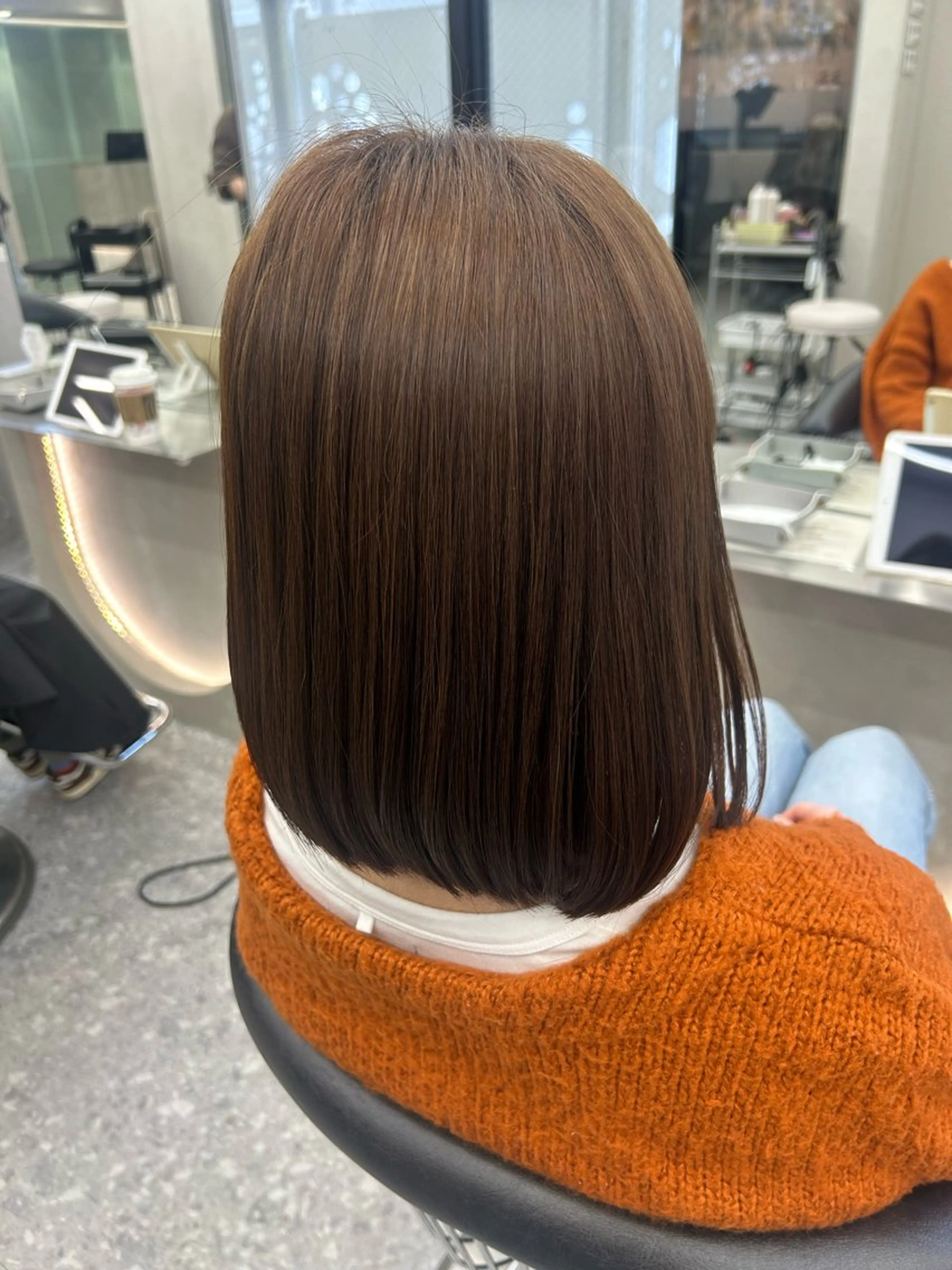 ミディアム カラー ヘアアレンジ ヘアカラー トリートメント fumika🎀 韓国ヘア×ベージュのヘアスタイル