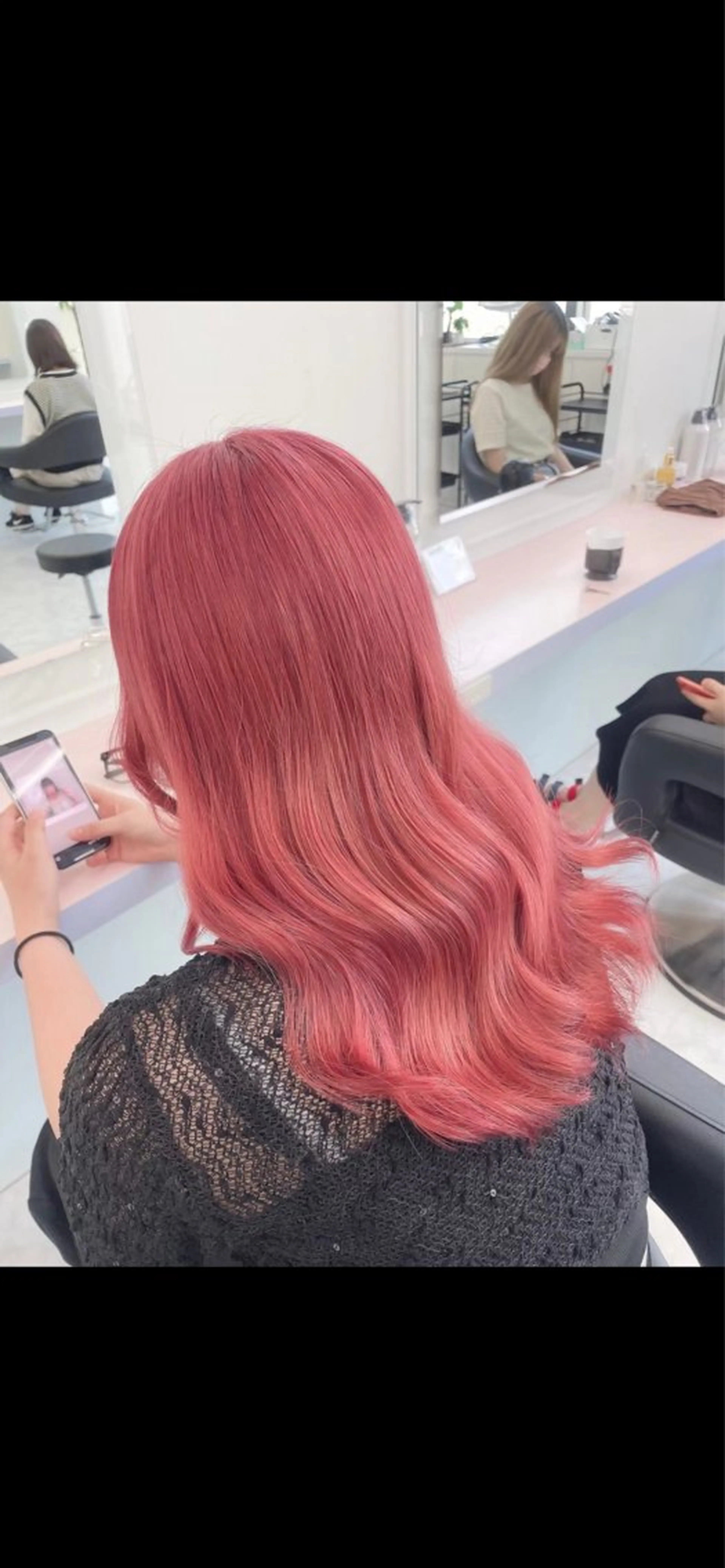 セミロング カラー ピンクカラー ヘアカラー ヘッドスパ ヘアセット ♡ブリーチカラー♡ Mirioのヘアスタイル