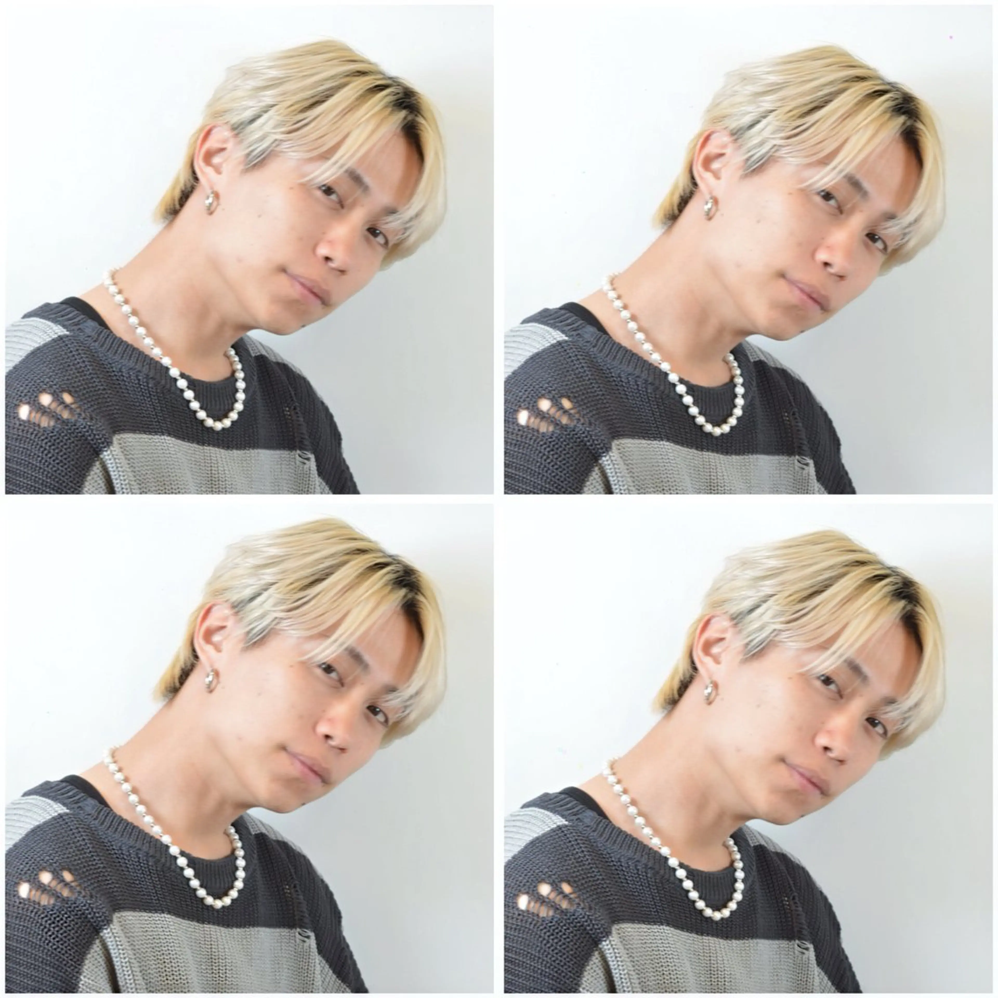 ショート カラー メンズ メンズハイトーン マッシュ ハイトーンカラー マッシュ👀シャドー パーマ達人DAIKIのヘアスタイル