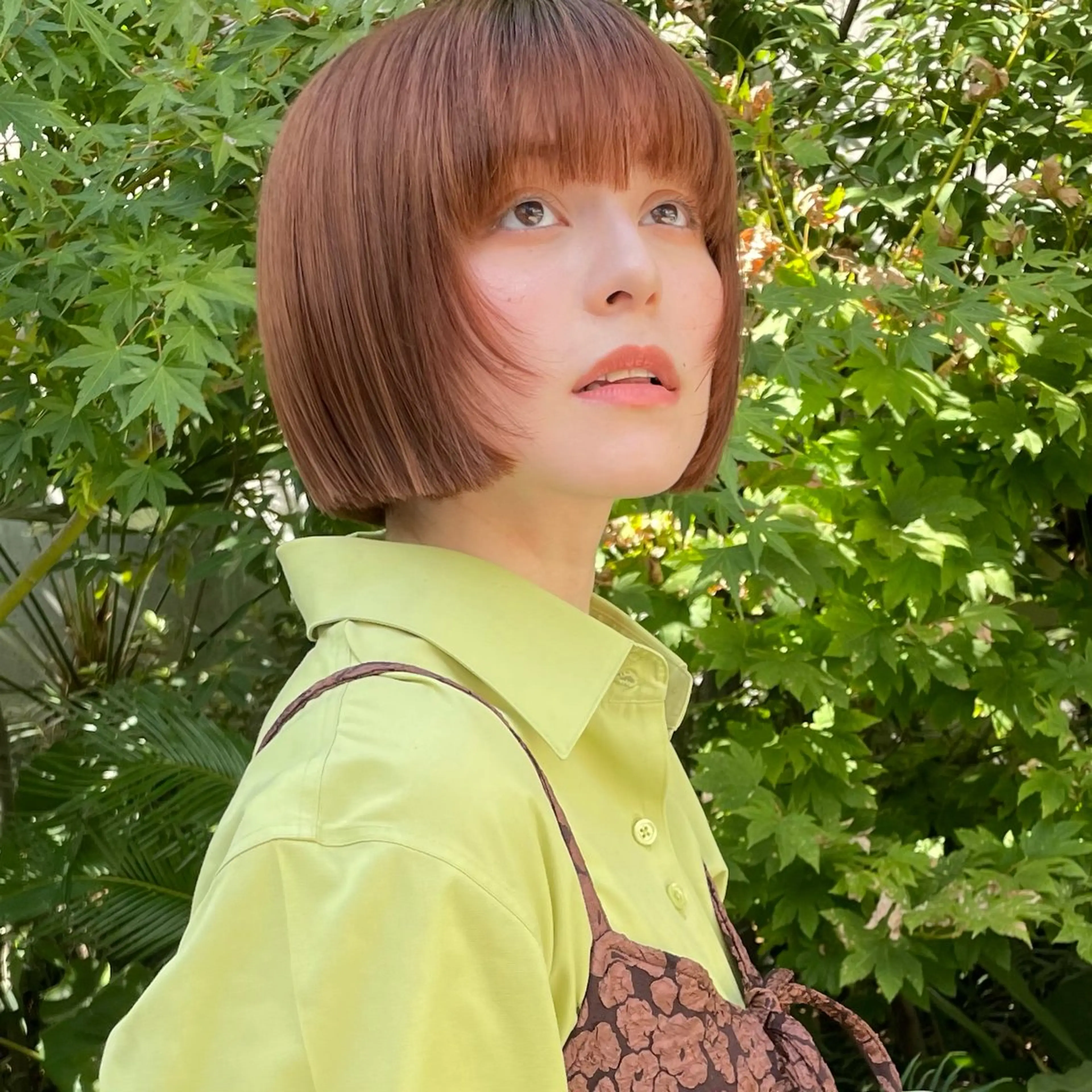 ショート カラー ベージュカラー ブリーチ 透明感カラー オレンジ オレンジベージュ カット トリートメント 🍊暖色×顔周り 🍊cocoroのヘアスタイル