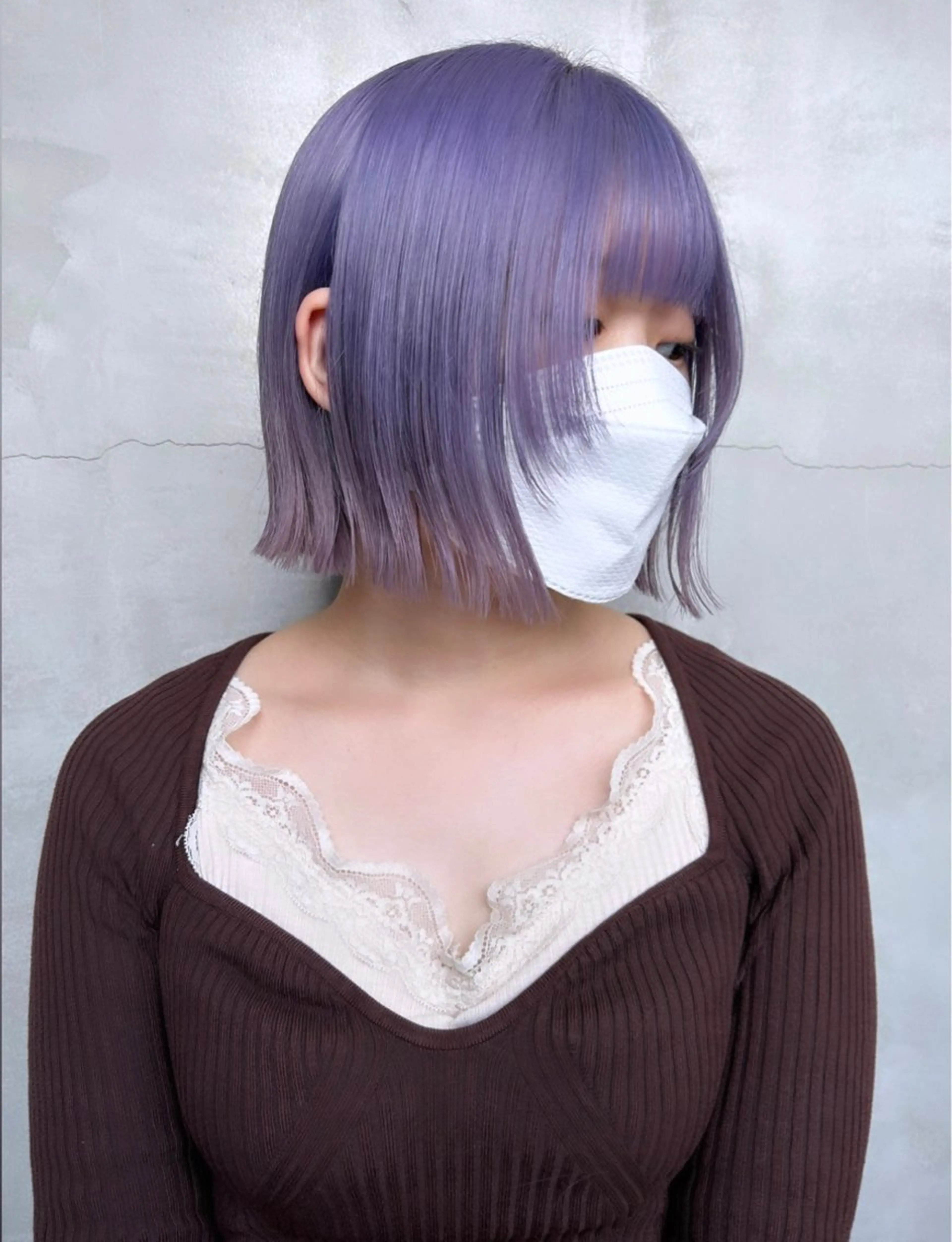 ショート カラー メンズ ラベンダーカラー カット ヘアカラー トリートメント 🧸艶々韓国ヘア 🧁mizunaのヘアスタイル