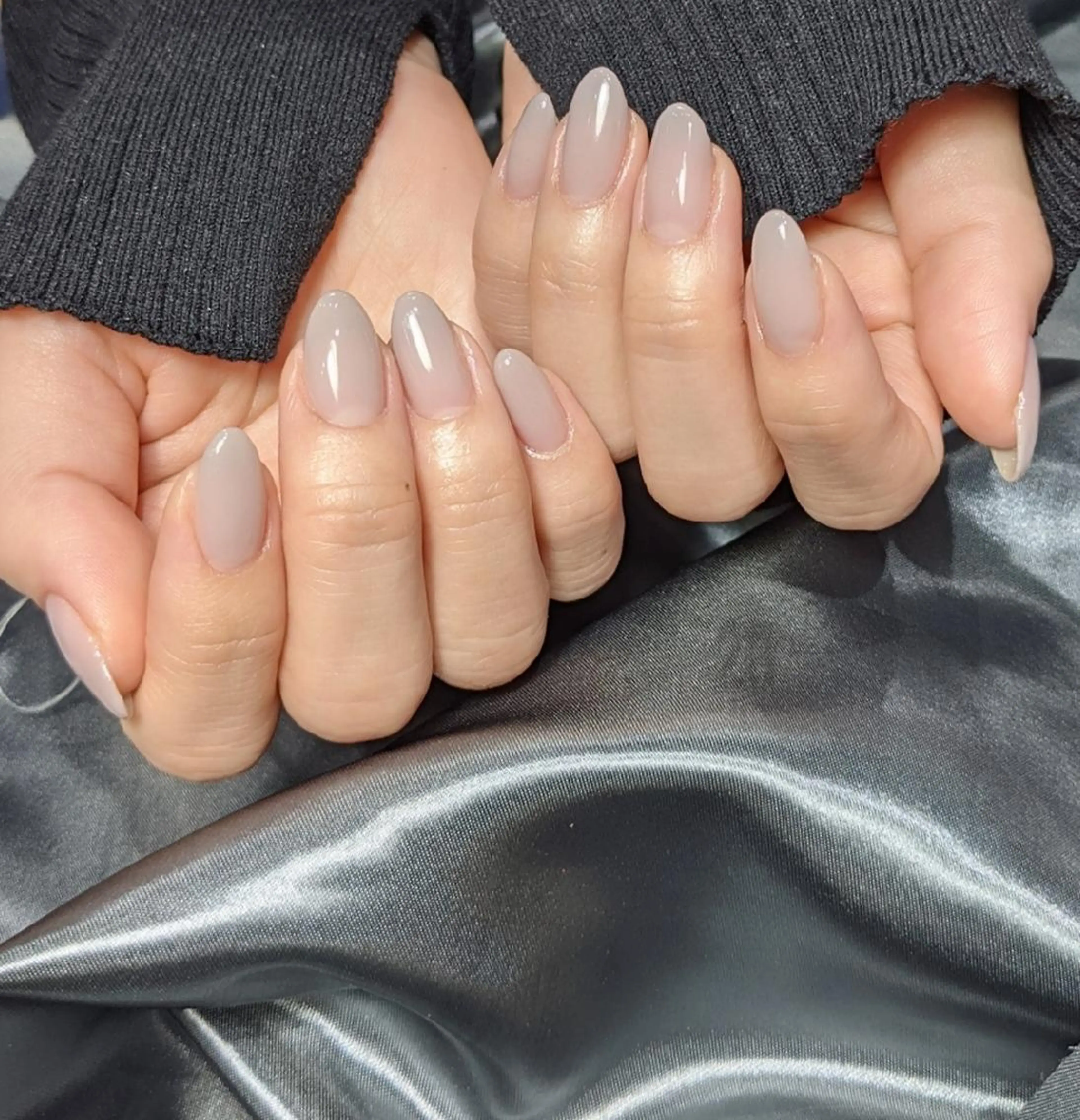 ネイル オーロラネイル フレンチネイル ジェルネイル ガラスフレンチ 氷ネイル・うるうるネイル 2B__nails ニービー京都伏見区のネイルデザイン