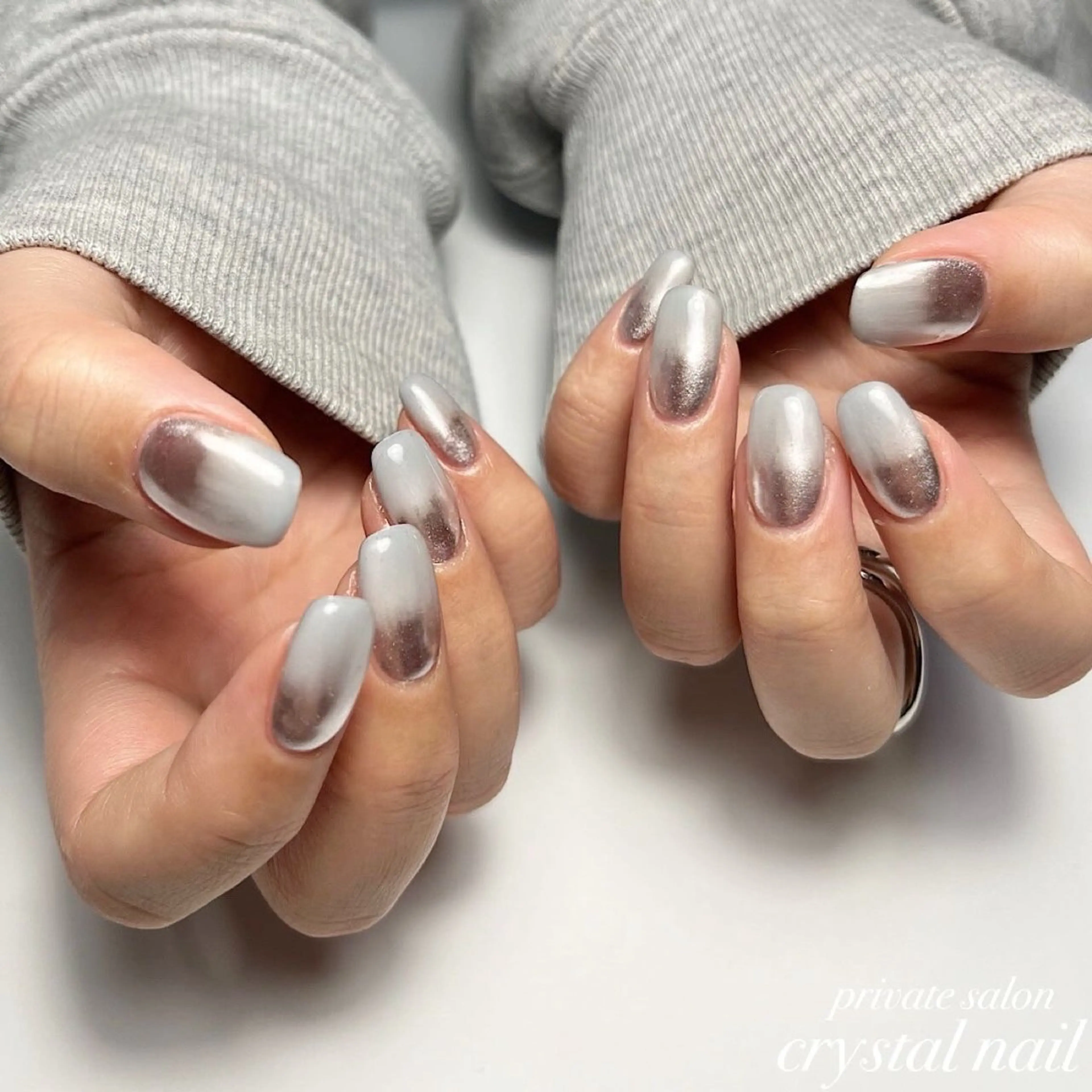 ネイル グラデーション ミラーネイル Crystal Nailのネイルデザイン