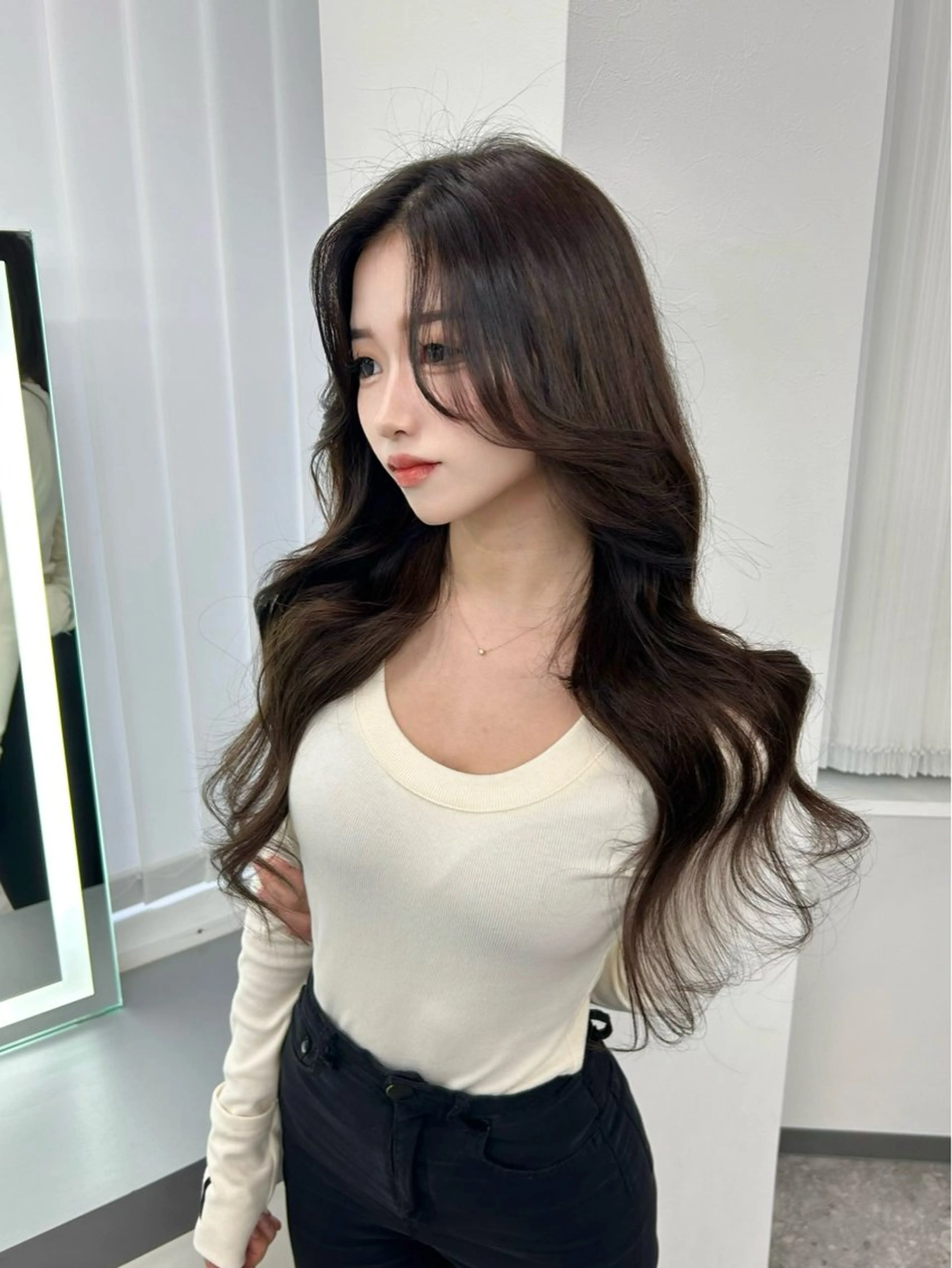 ロング エクステ LANDS所属・nanaka 🤍韓国ワンホンヘアのヘアスタイル