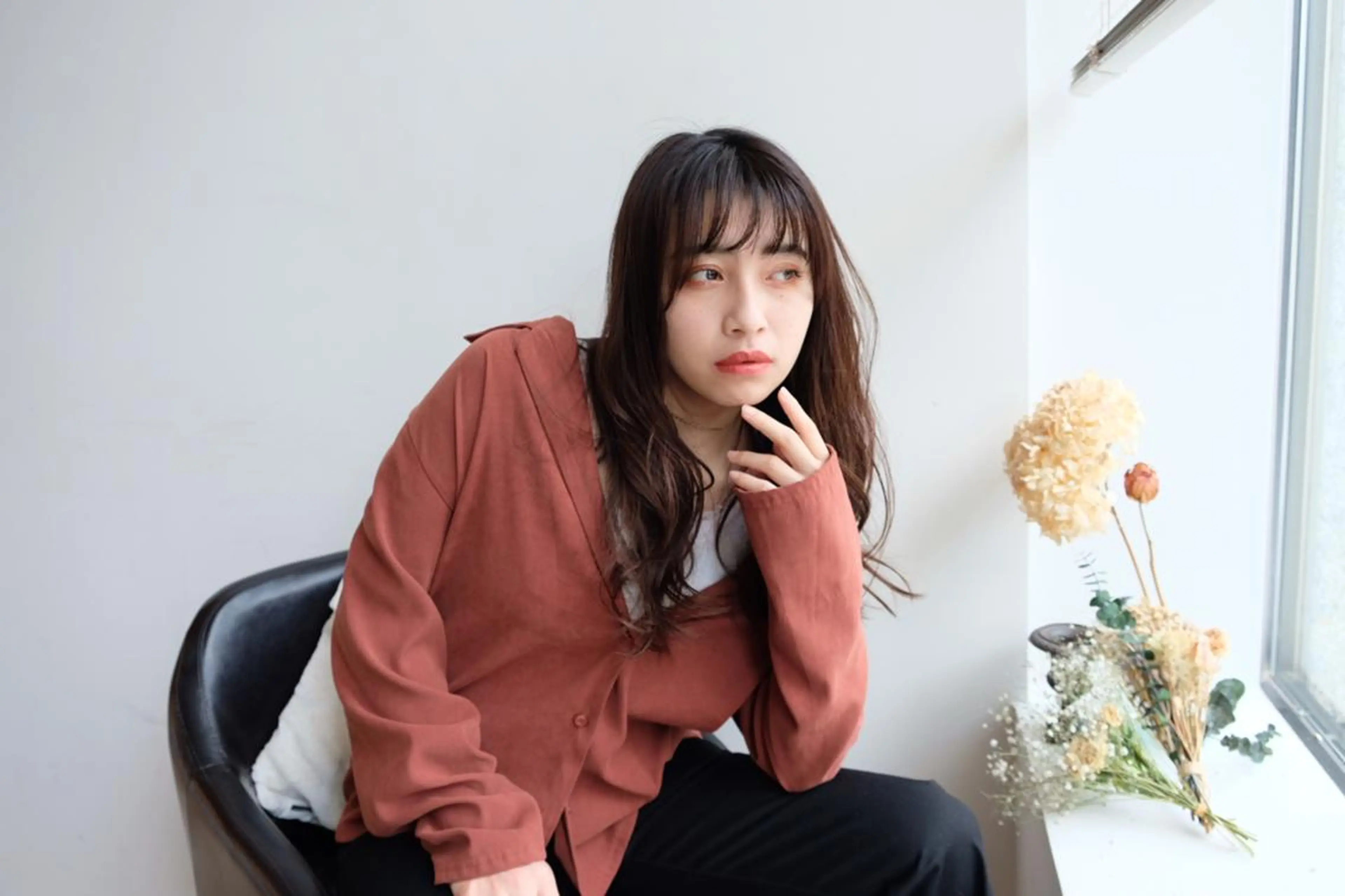 ロング カラー パーマ シースルーバング 大人お洒落女子❤︎ Ayakoのヘアスタイル