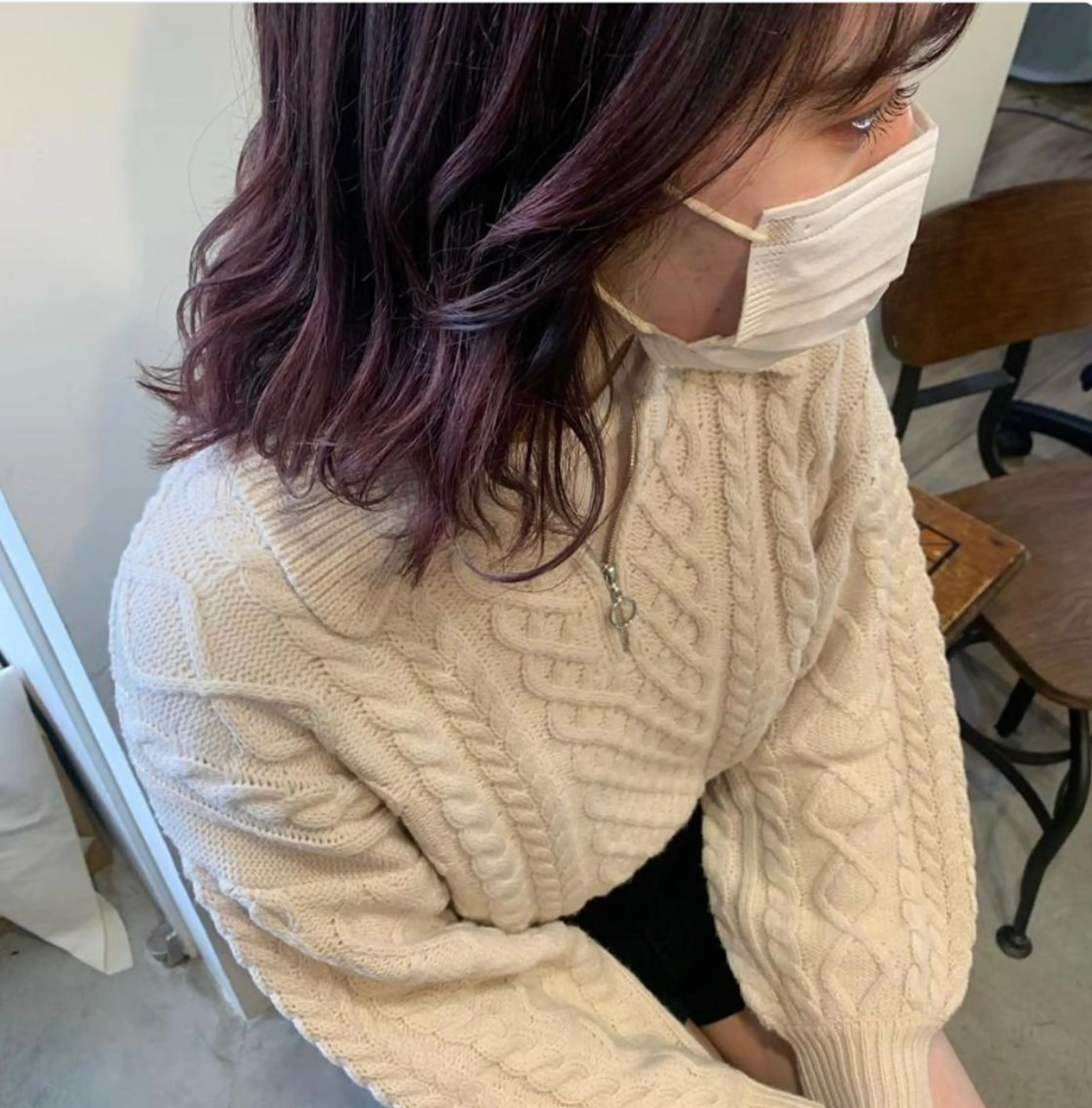 ミディアム カラー ヘアカラー トリートメント 暖色/まろベージュ/ シカタユウカのヘアスタイル