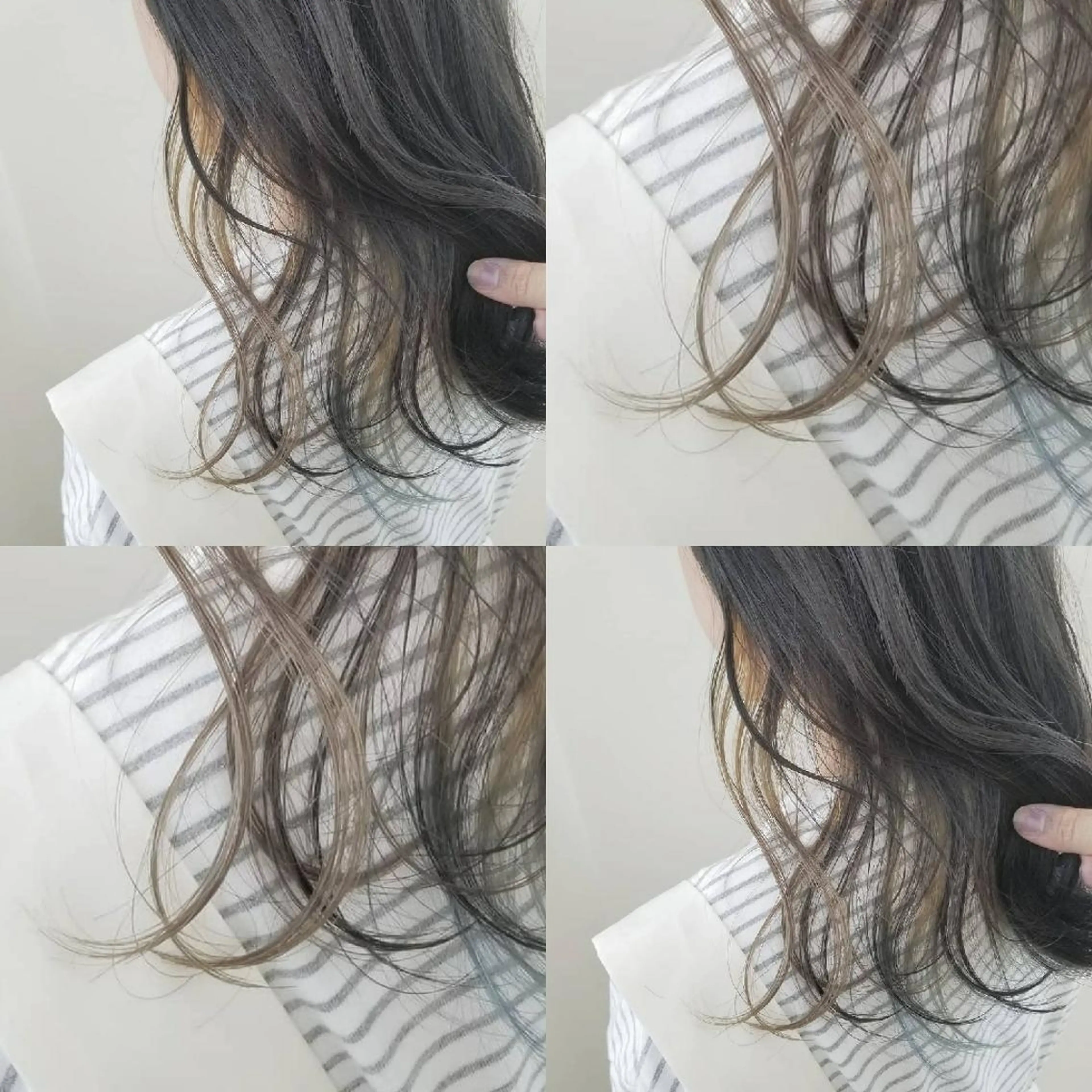 セミロング カラー 透明感カラー グレージュ インナーカラー ミルクティーグレージュ レイヤーカット/ ウルフカット/大橋 のヘアスタイル