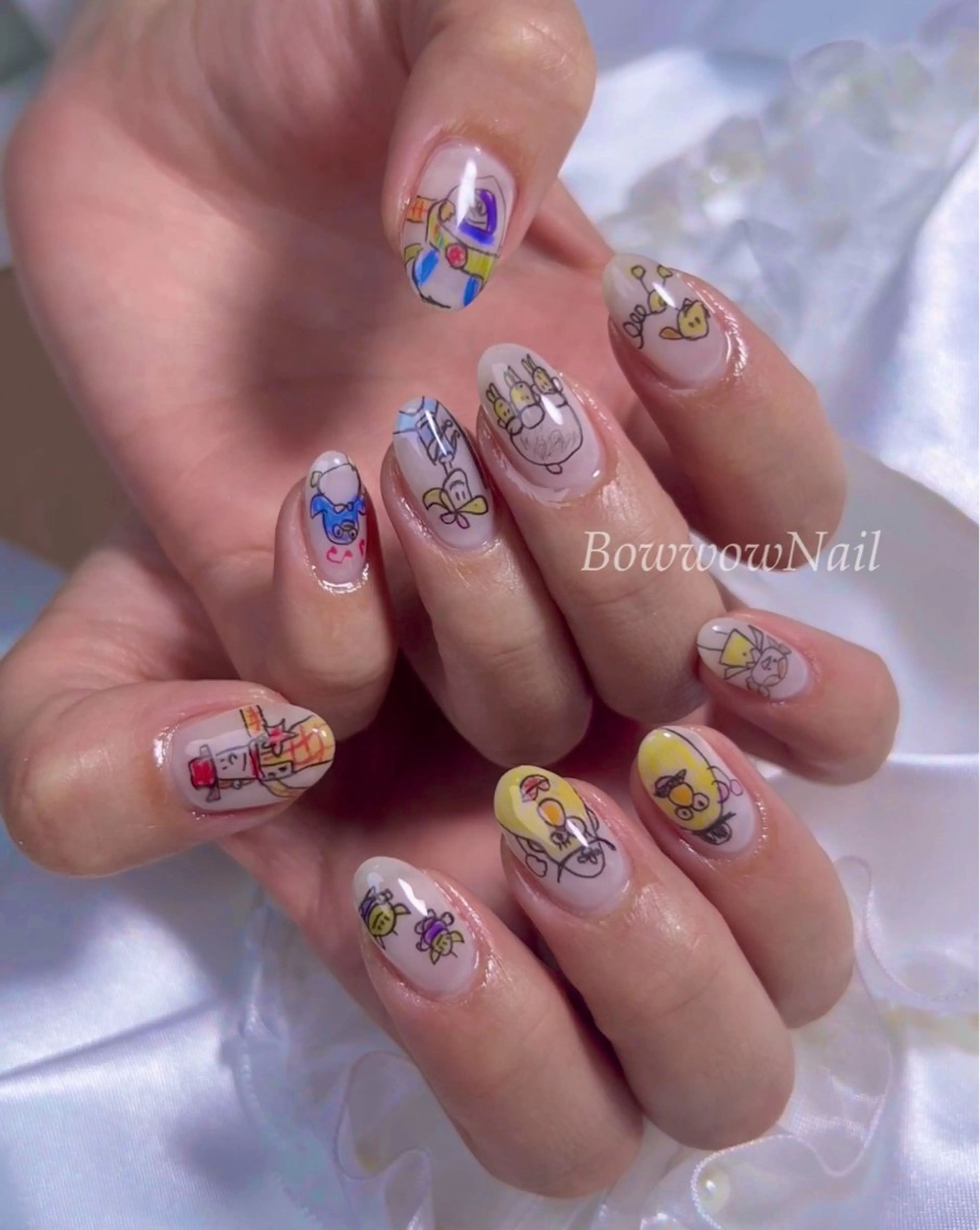 ネイル ハンドネイル Bow wow Nail さや🧸のネイルデザイン