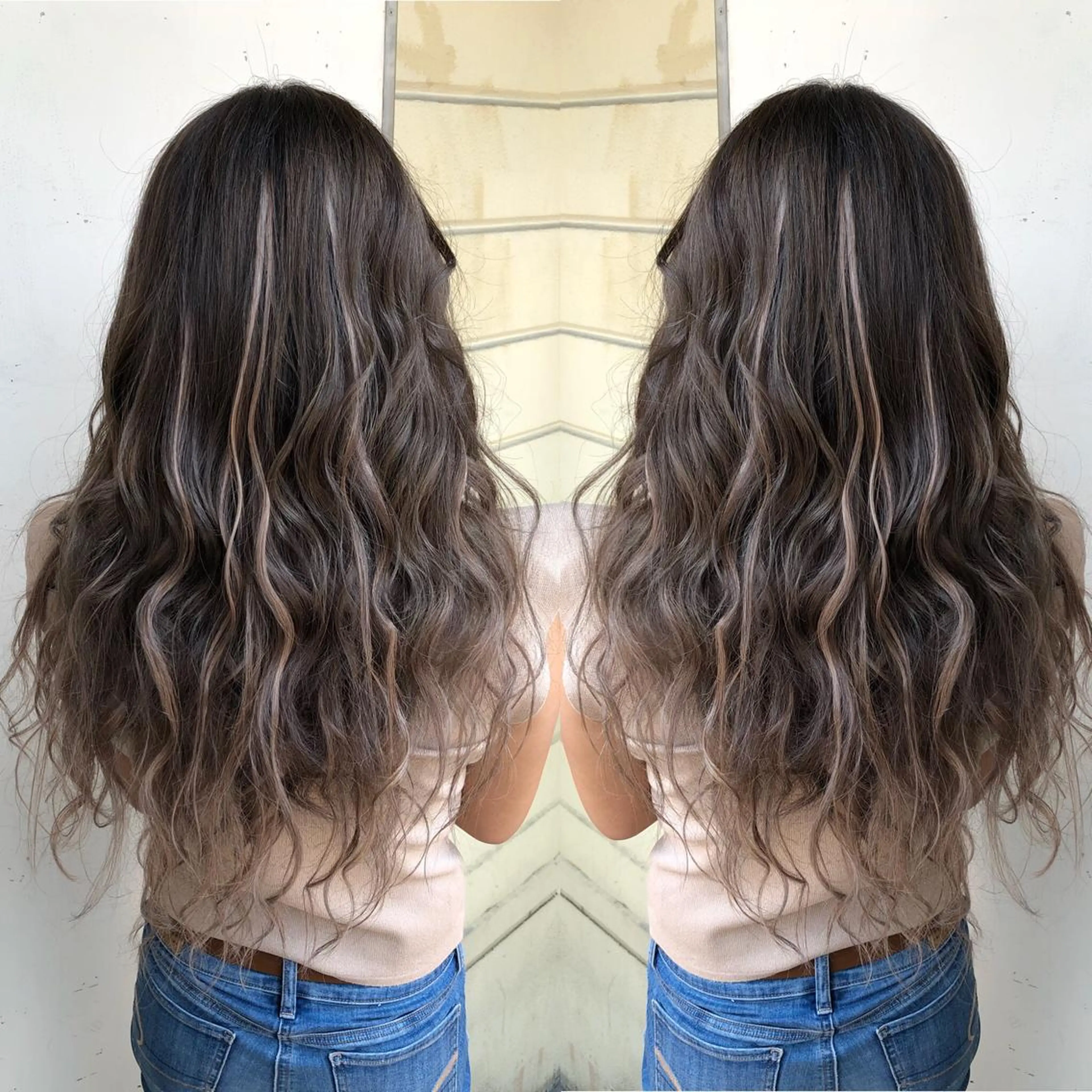 ロング カラー kr2s アメ村のヘアスタイル