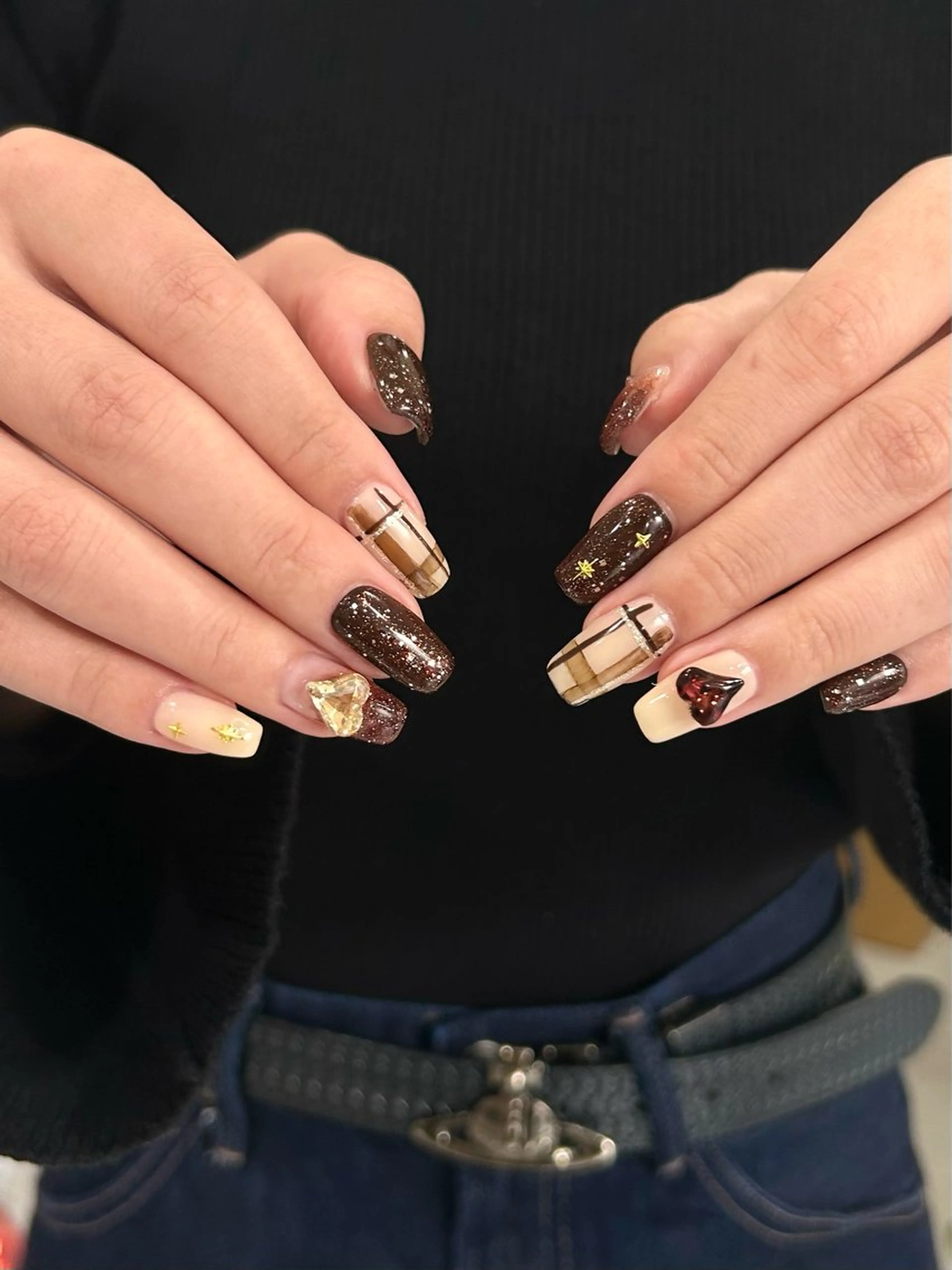 ネイル ブラウン ハンドネイル RYO /Amourのネイルデザイン