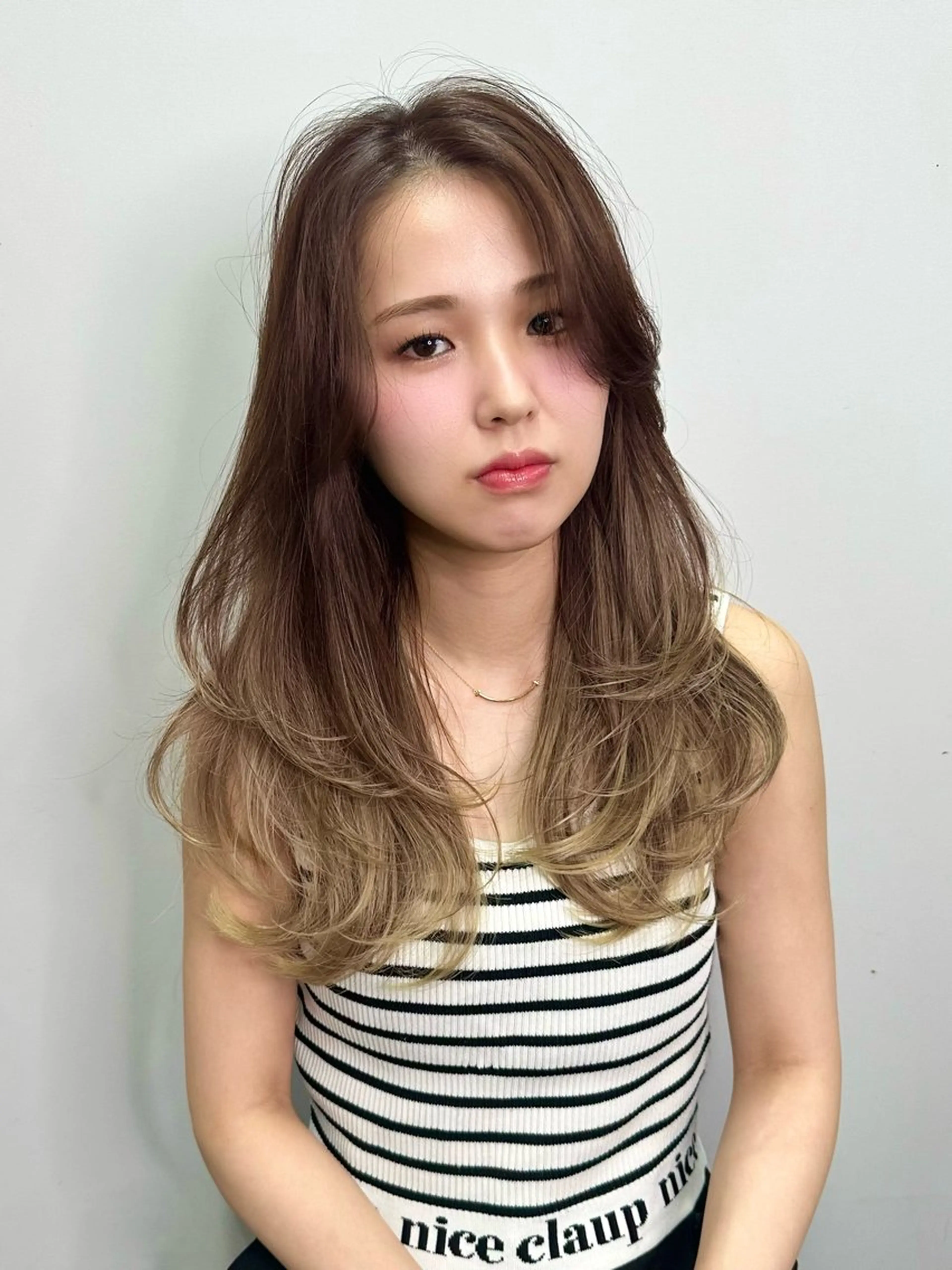 セミロング カラー 韓国ヘア✨美髪矯正✨ 高橋大河のヘアスタイル