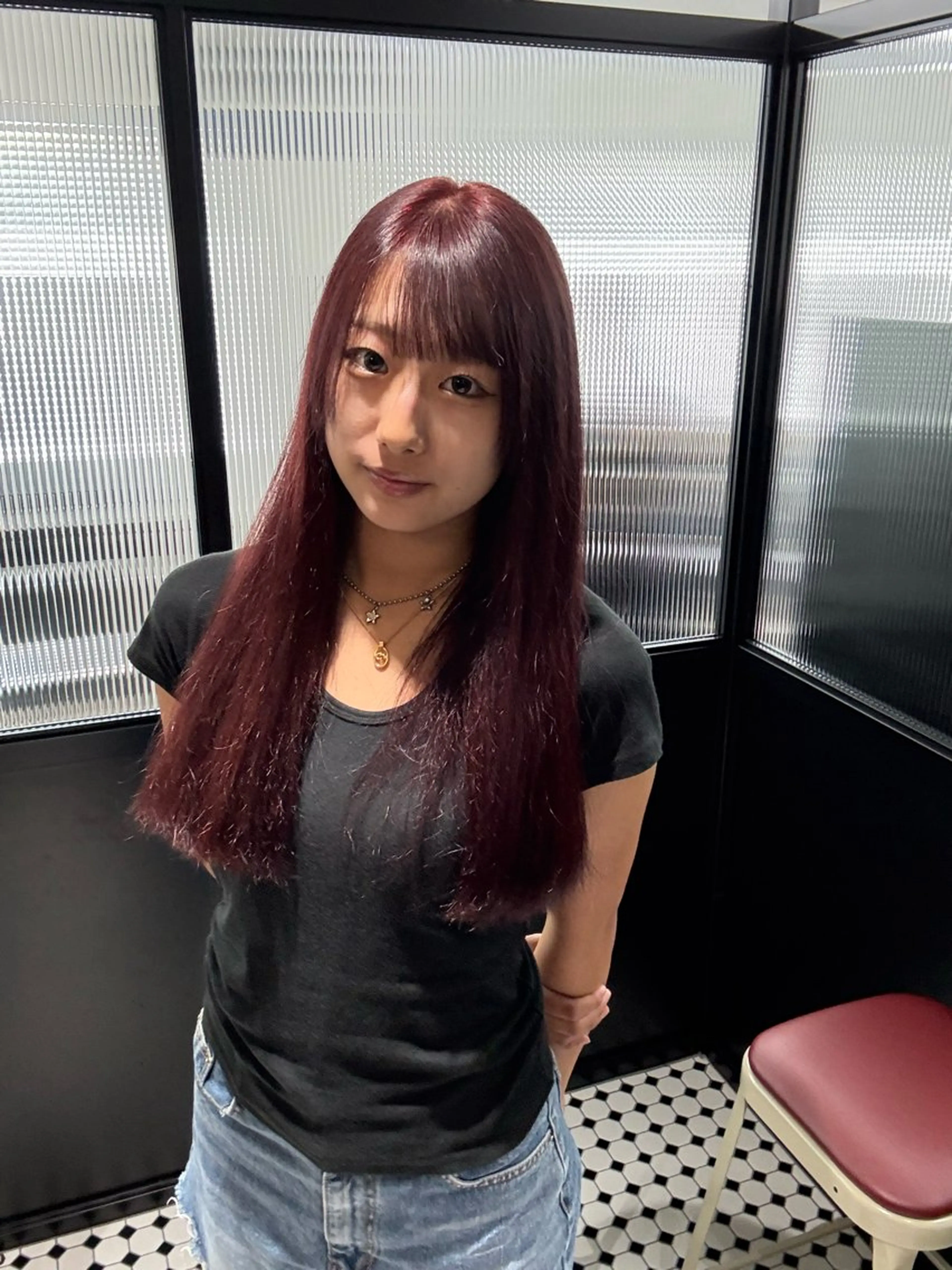 ロング カラー ヘアカラー トリートメント 韓国ヘア暗髪 ダブルカラーメンズ可のヘアスタイル