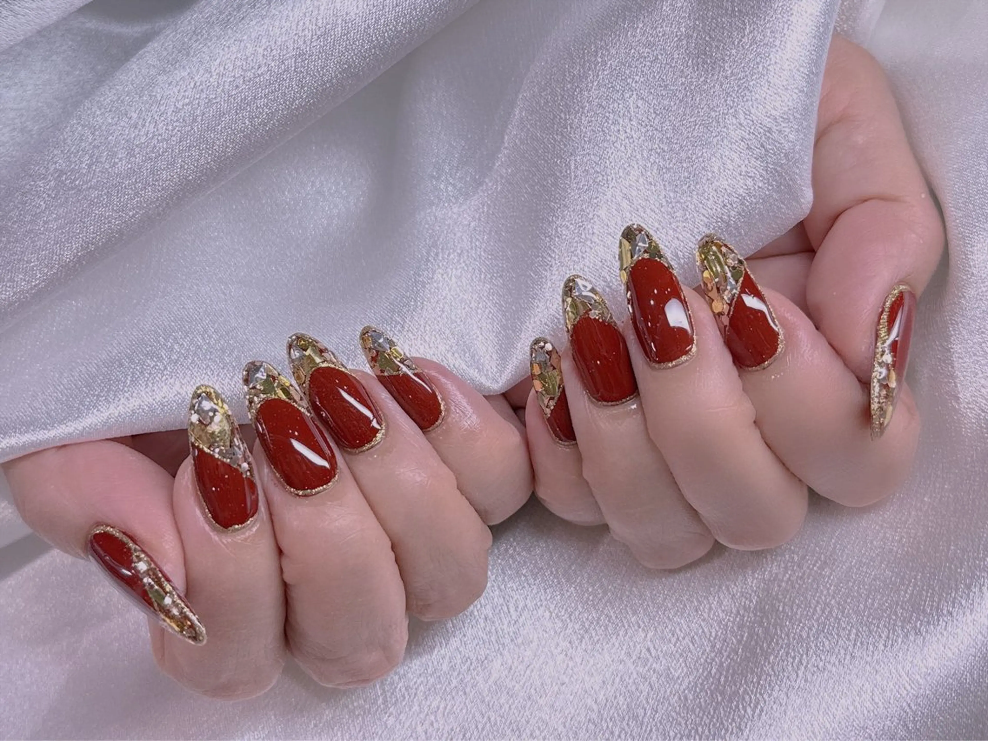 ネイル チークネイル フレンチネイル ハート 韓国ネイル レース ハンドネイル 美爪パラジェル導入店 Sunnilyのネイルデザイン