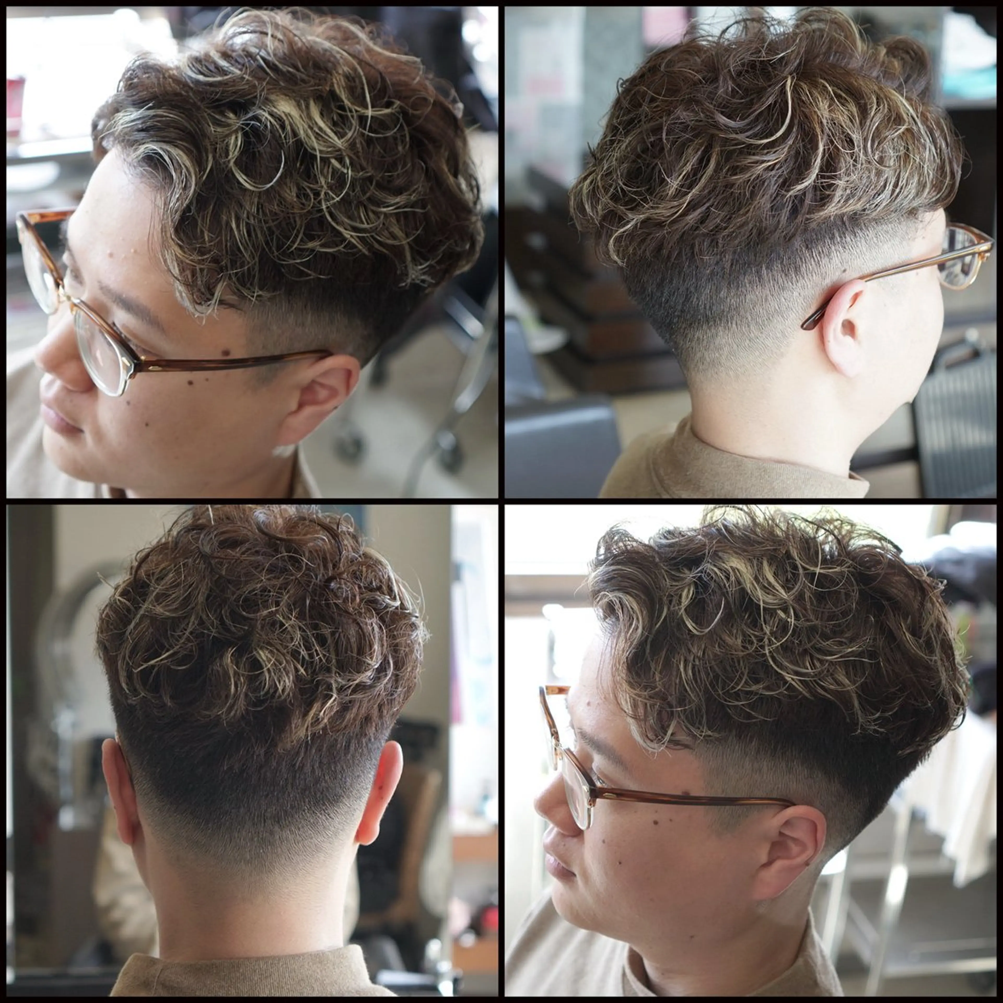 ショート カラー パーマ メンズ カット ヘアカラー パーマ トリートメント 中島 剛のヘアスタイル