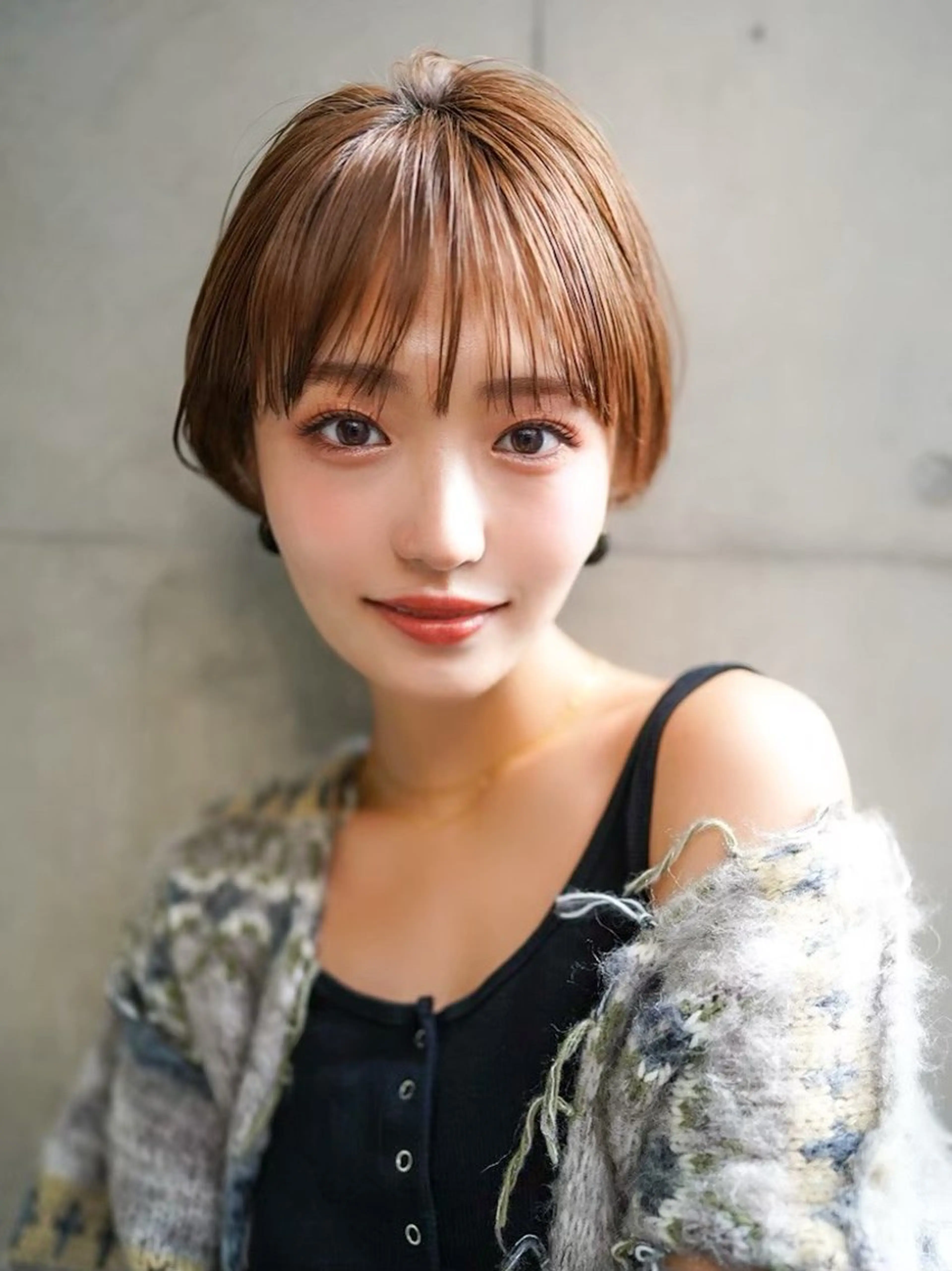 ショート 切りっぱなしボブ/ 小顔ボブNANAのヘアスタイル