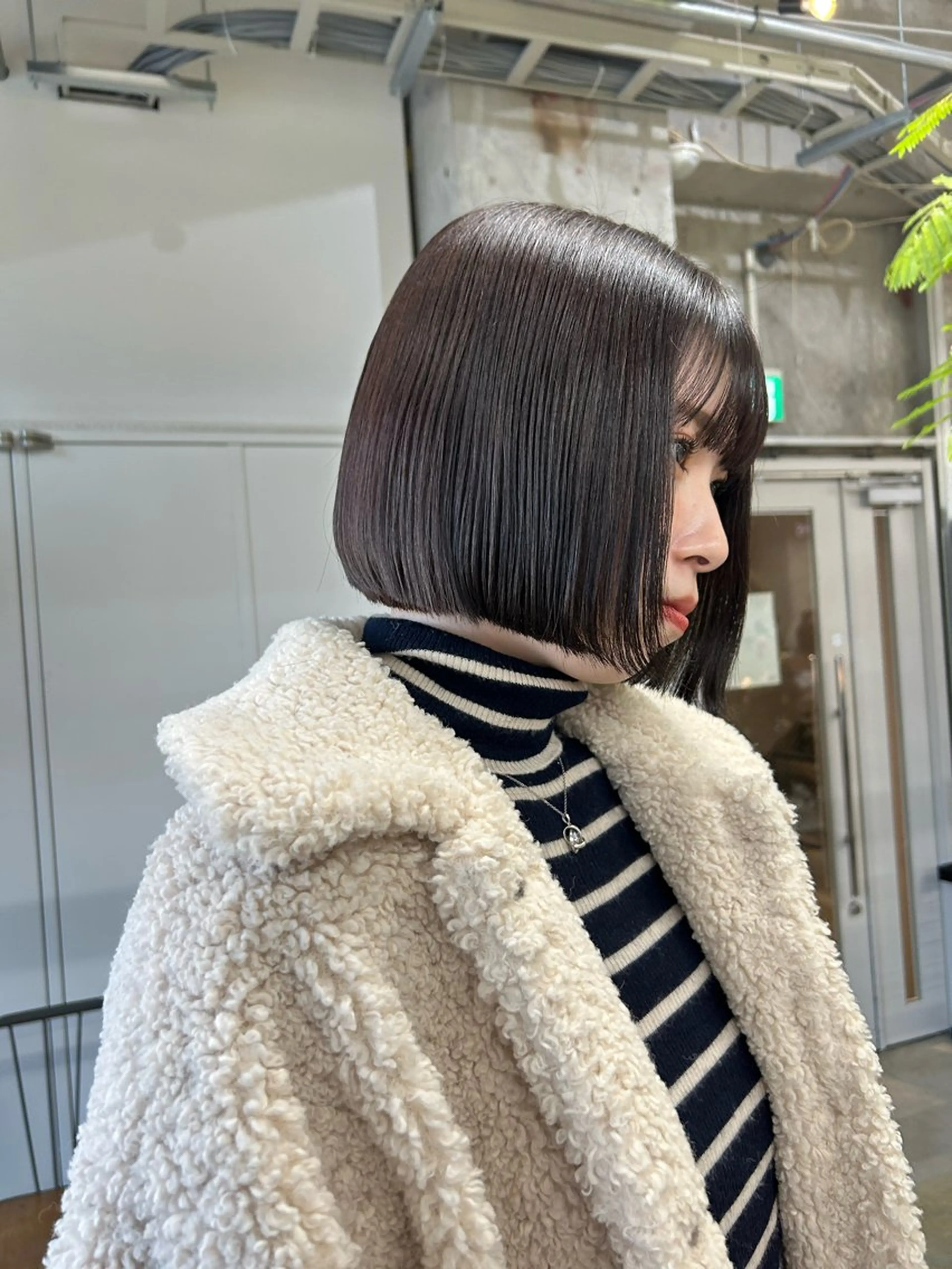 ミディアム カラー 透明感カラー グレージュ ボブ 小川真歩/パーマ /暖色オリーブのヘアスタイル