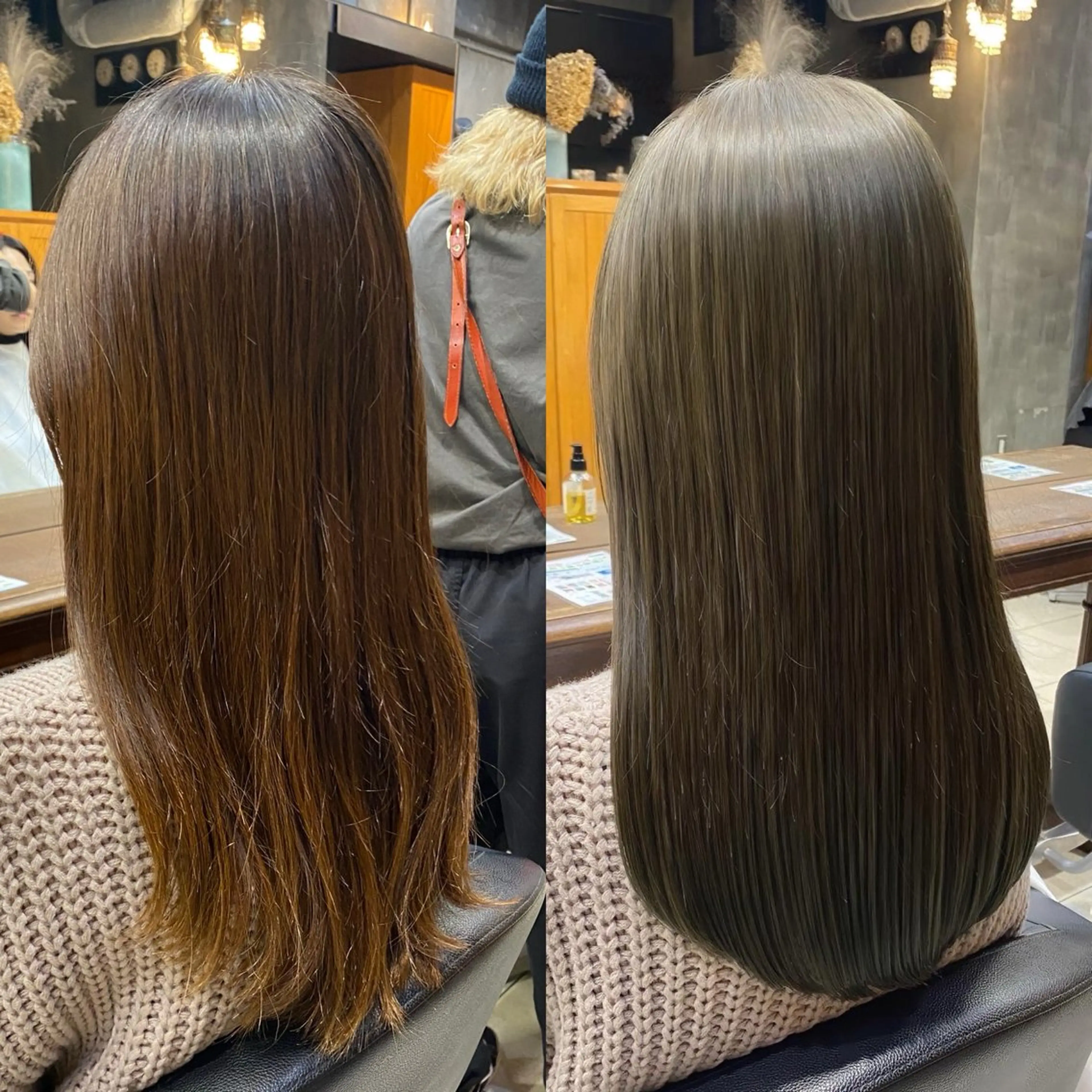 ロング カラー グレージュ イルミナカラー カーキグレージュ カット ヘアカラー トリートメント ブリーチなしダブル カラー🧸🐺陽介のヘアスタイル