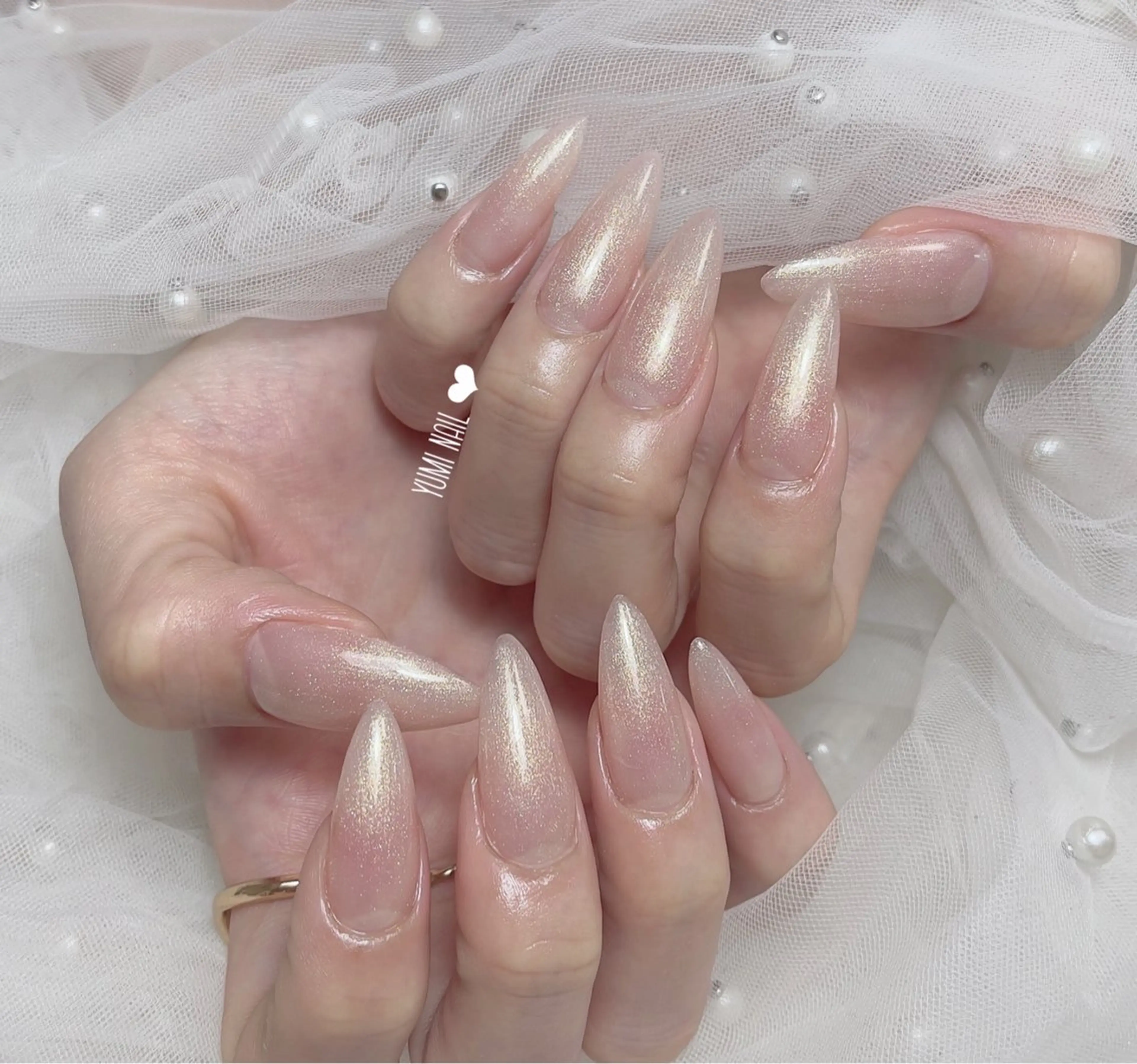 ネイル ハンドネイル ユリ🎀 デザイン長さ出し専門のネイルデザイン