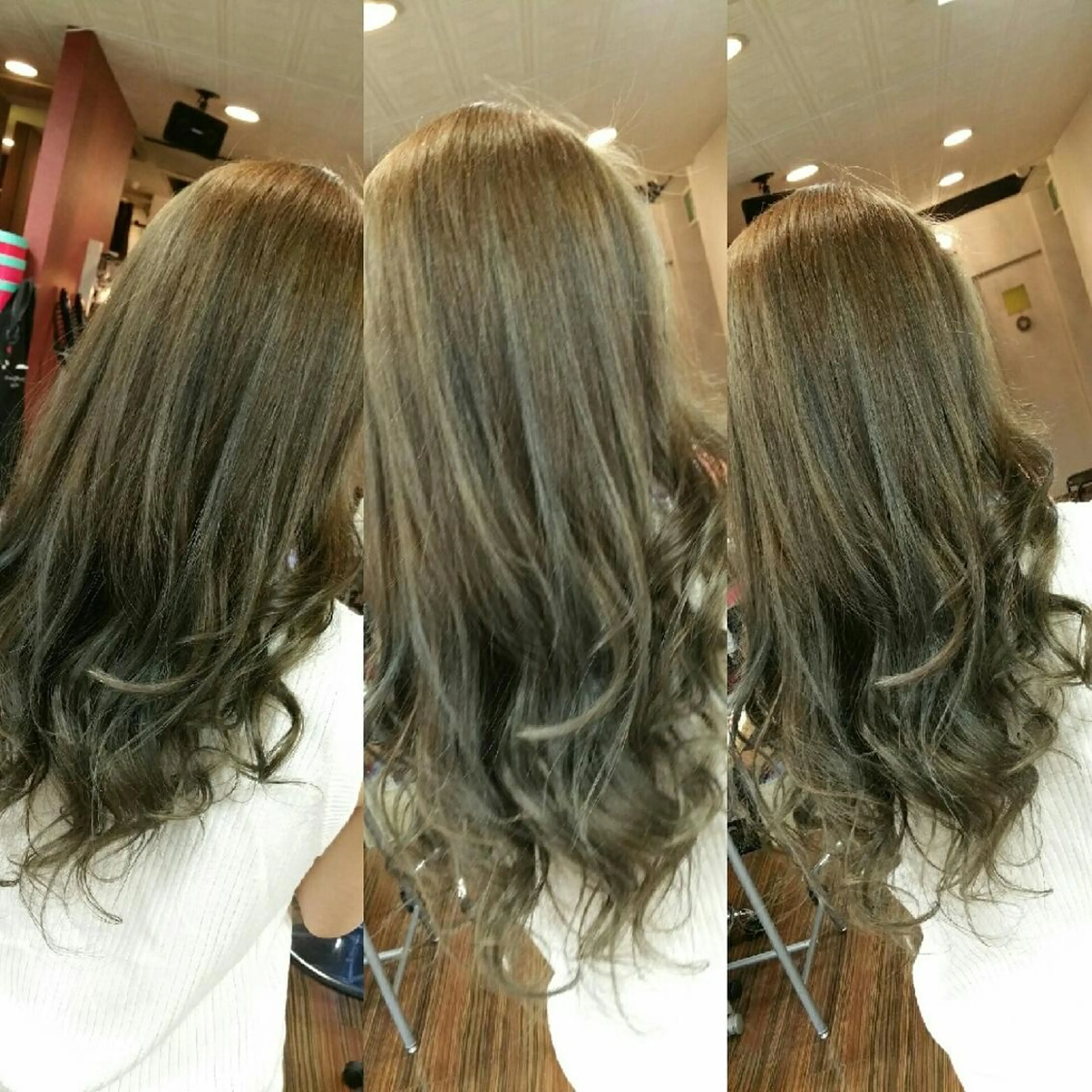 ロング セミロング ミディアム カラー アッシュ グレージュ ヘアカラー トリートメント メテオ取扱✨美髪 矯正✨HiroNYのヘアスタイル