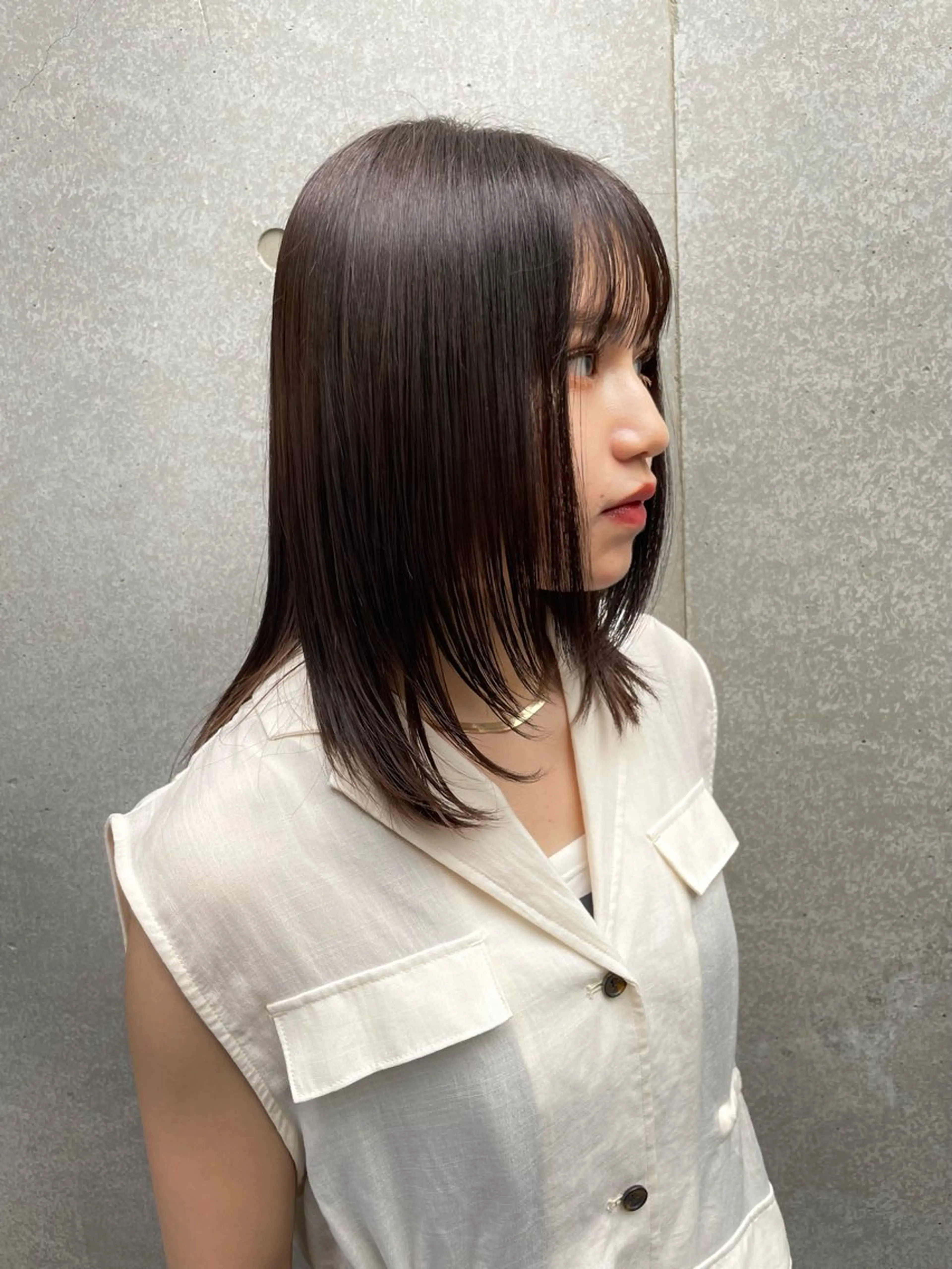 ミディアム カラー 暖色/ダブルカラー/ レッド/ kanaのヘアスタイル