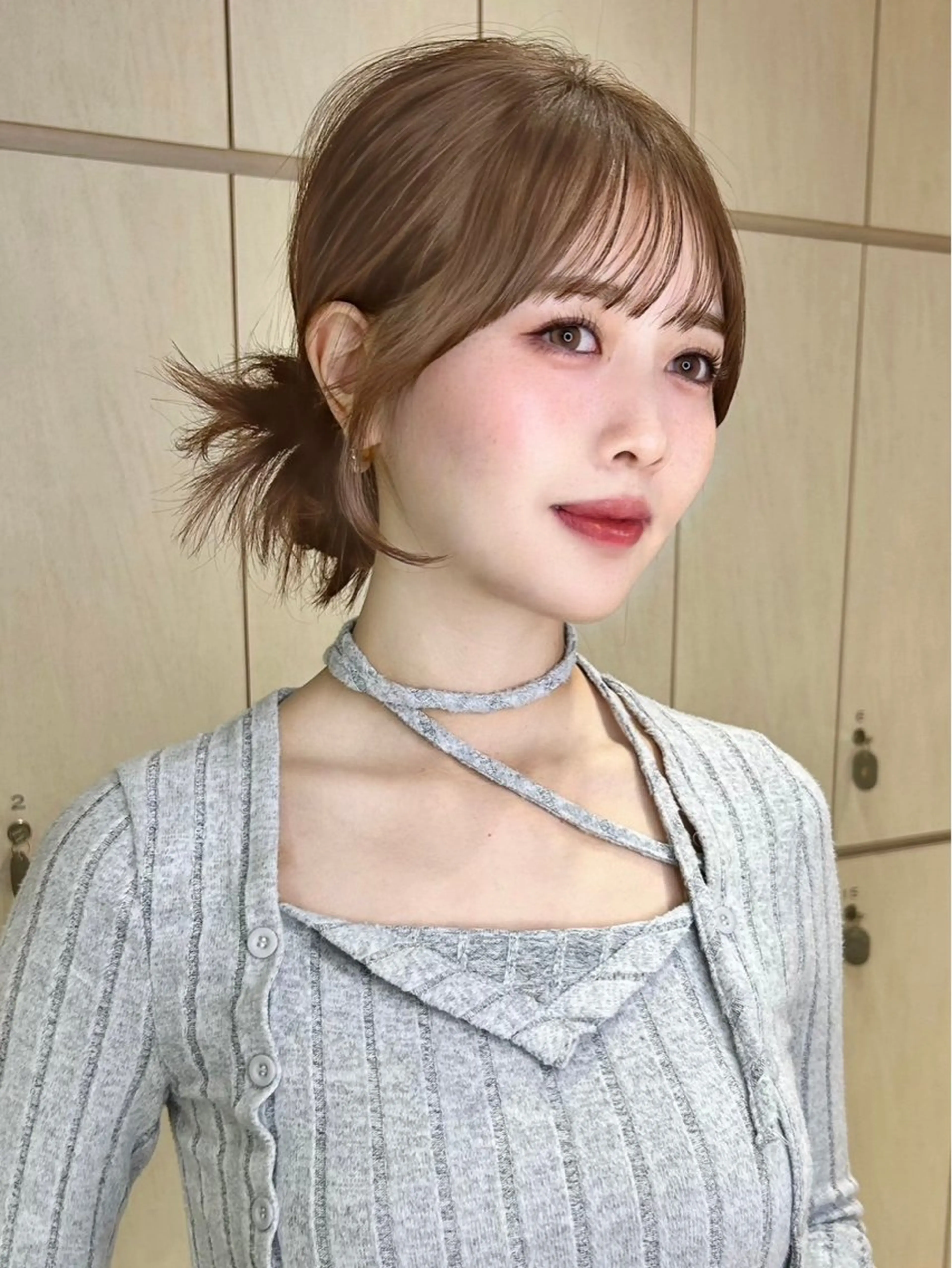 ミディアム カット ヘアカラー ブリーチなし髪質改善 🎀GLROW のんのヘアスタイル
