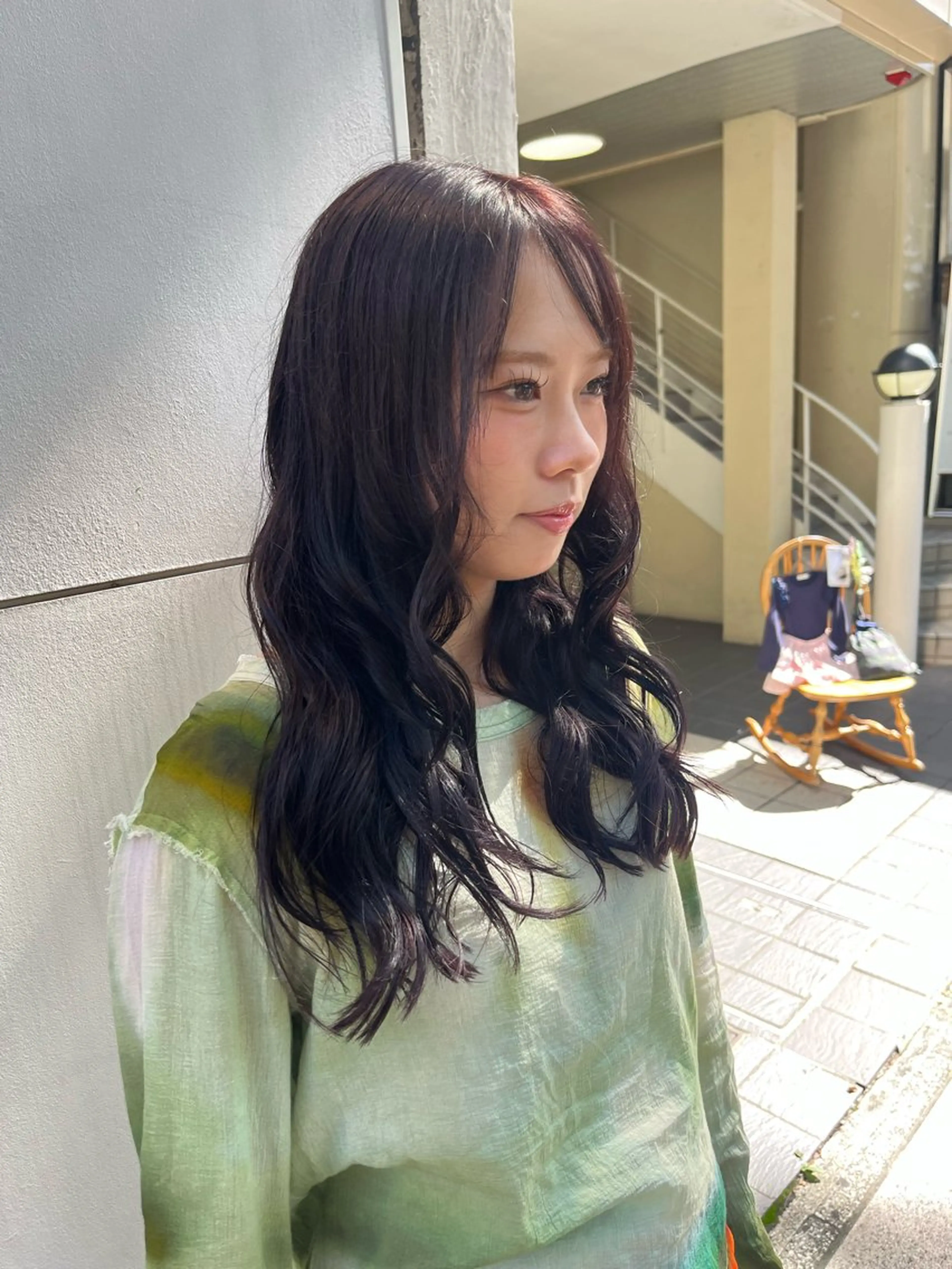 ロング カラー カット ヘアカラー 中山 優里のヘアスタイル