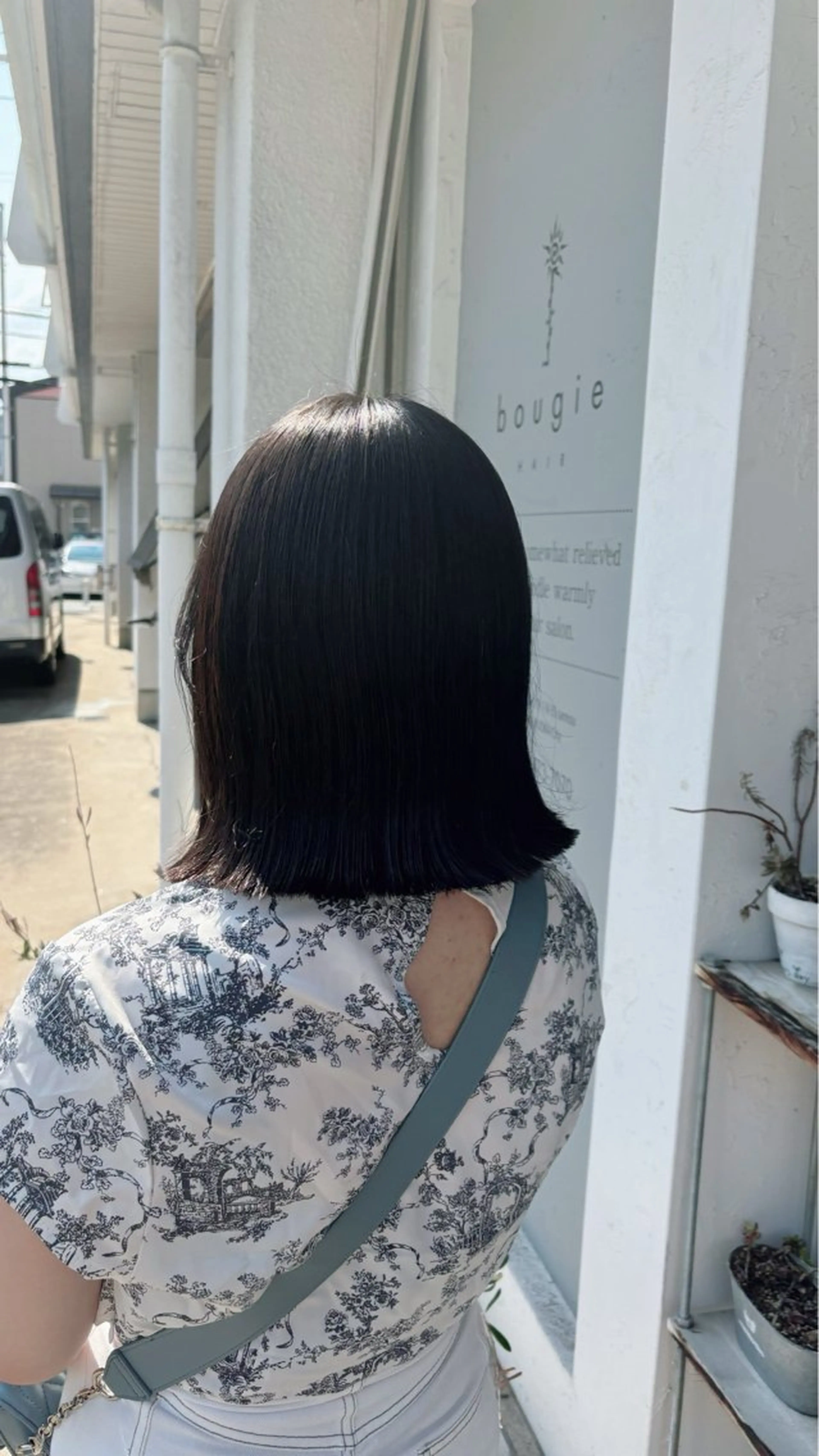 ミディアム 切りっぱなしボブ ボブ カット ヘッドスパ makoto⌇レイヤ ー⌇艶カラー🍒‎のヘアスタイル
