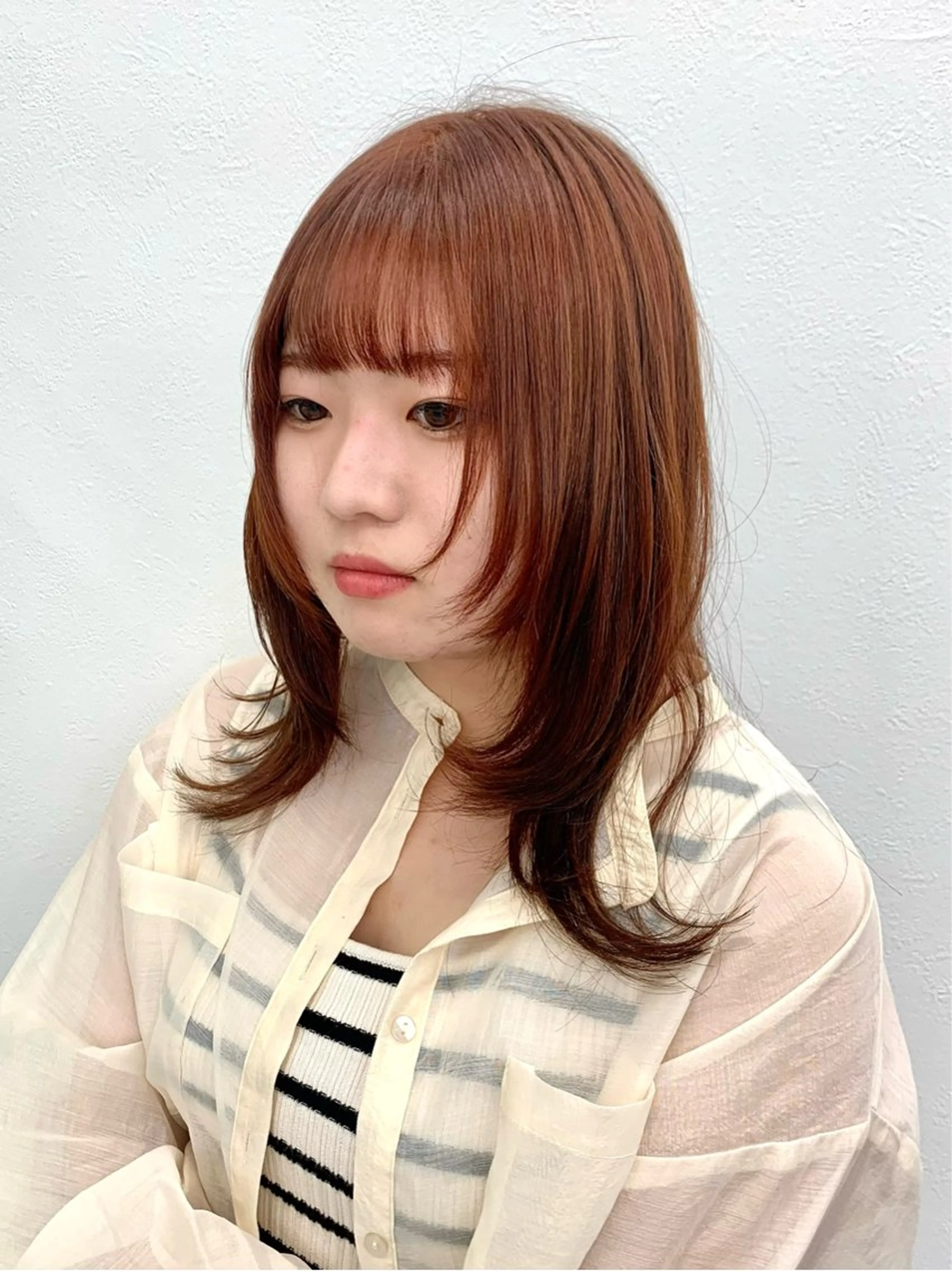 ロング カラー レイヤーカット韓国 暖色⭐︎KANAKOのヘアスタイル