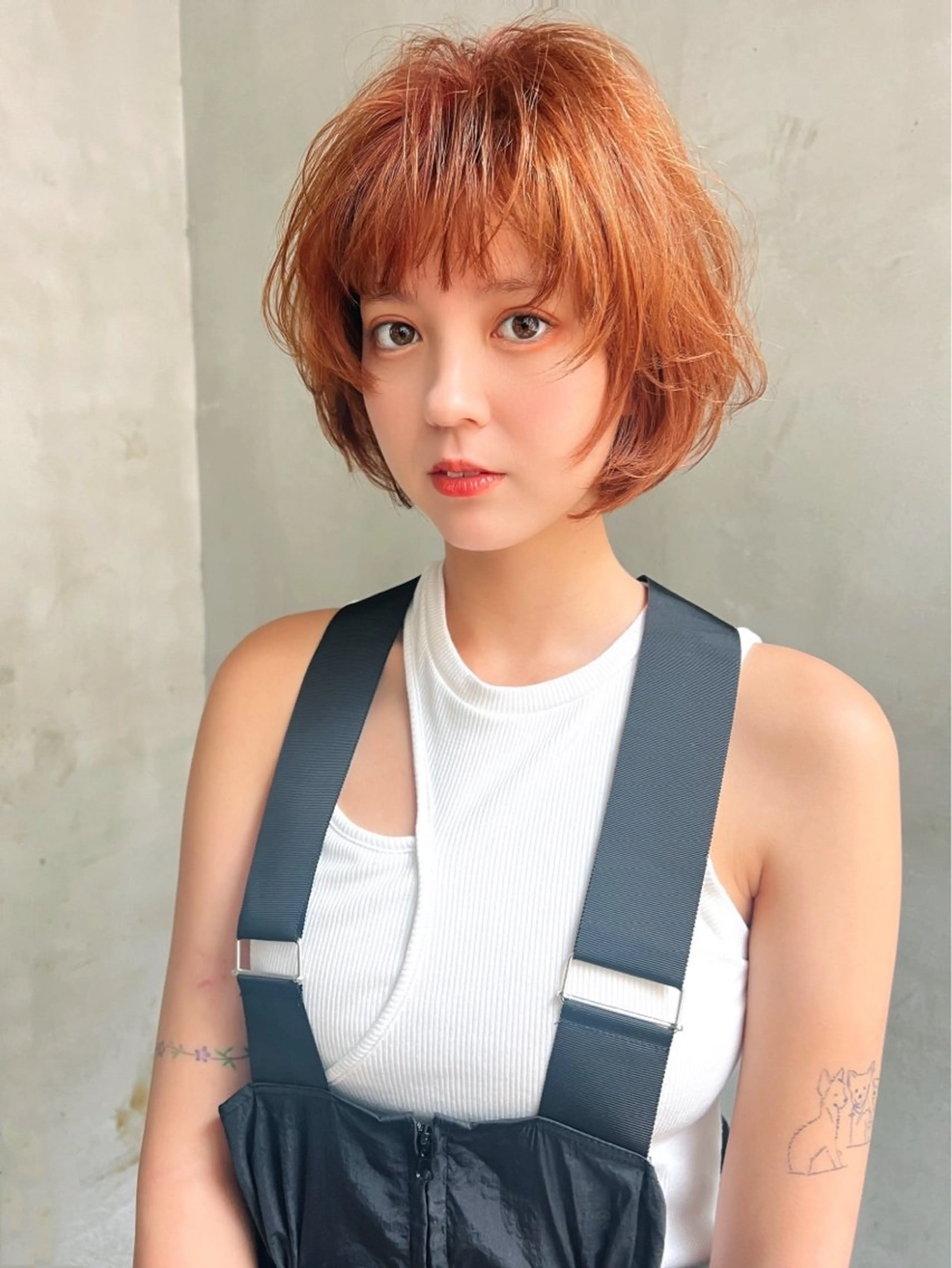 ミディアム カラー ヘアカラー トリートメント ヘッドスパ ブリーチ　ハイトーン RIKUTOのヘアスタイル