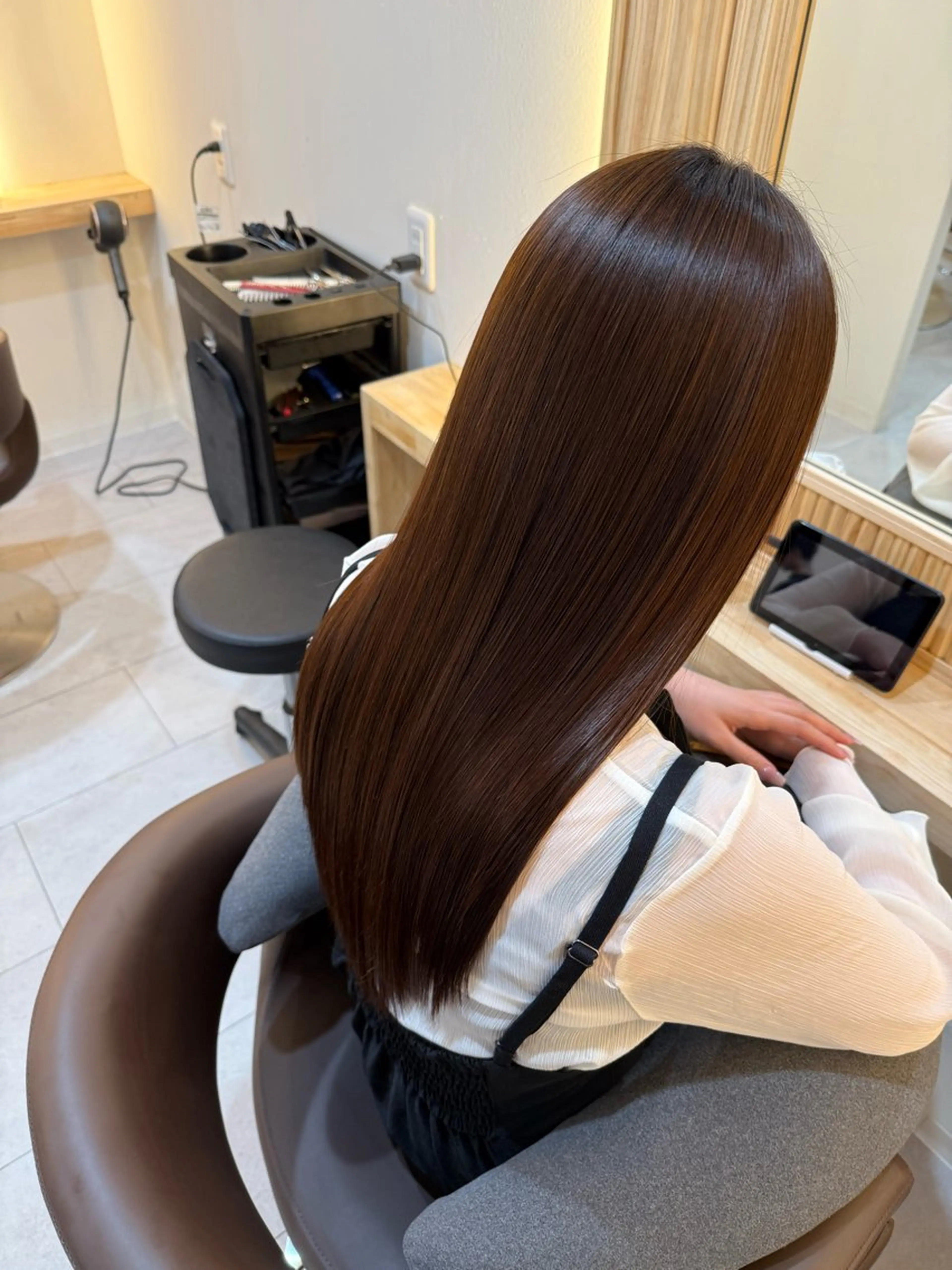 ロング 縮毛矯正 トリートメント attrait南堀江所属・絹髪矯正髪質改善 KAISEIのヘアスタイル