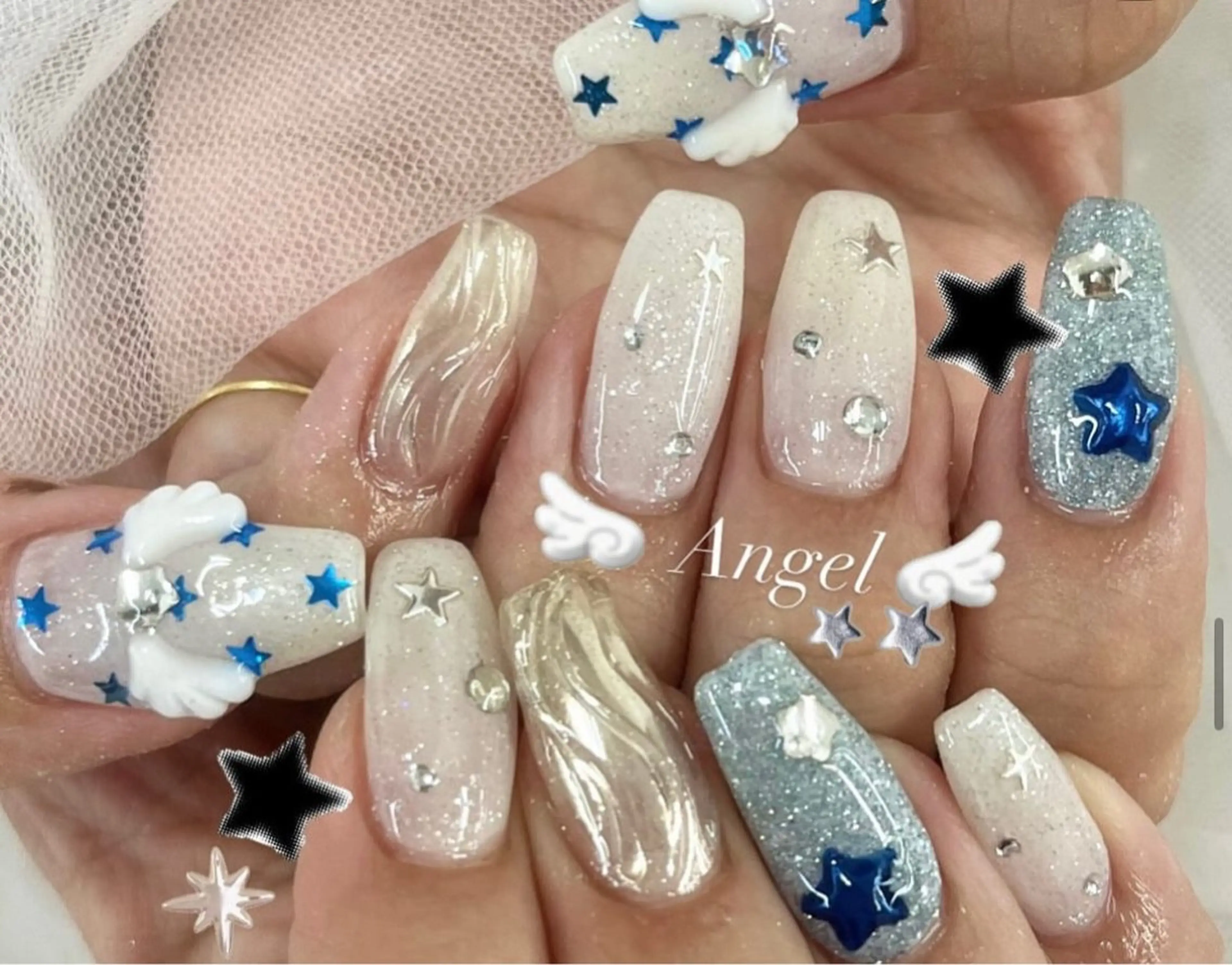 ネイル オーロラネイル フレンチネイル ジェルネイル 韓国ネイル マグネットネイル ハンドネイル Basic 川越のネイルデザイン