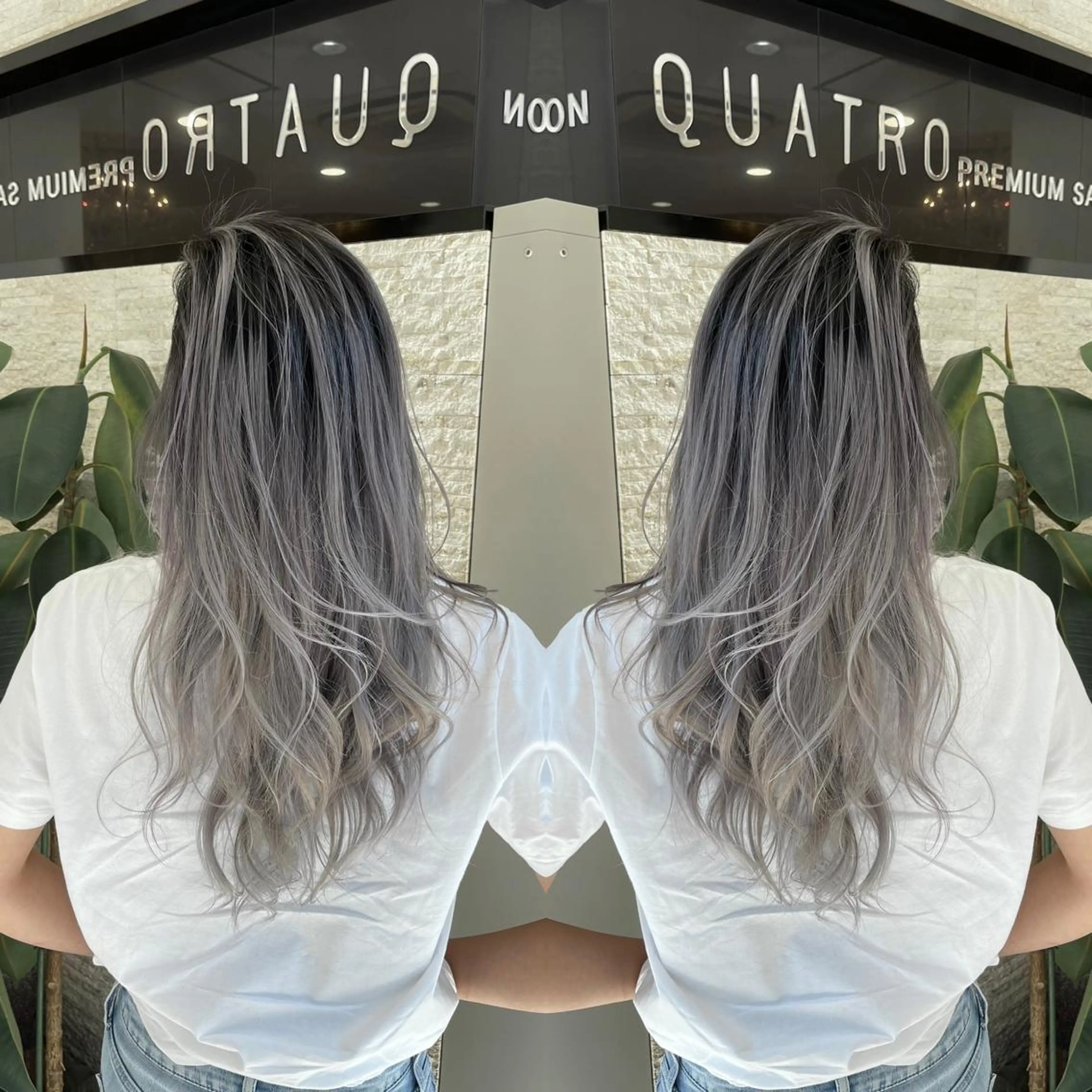 ロング ヘアカラー トリートメント Y Uのヘアスタイル