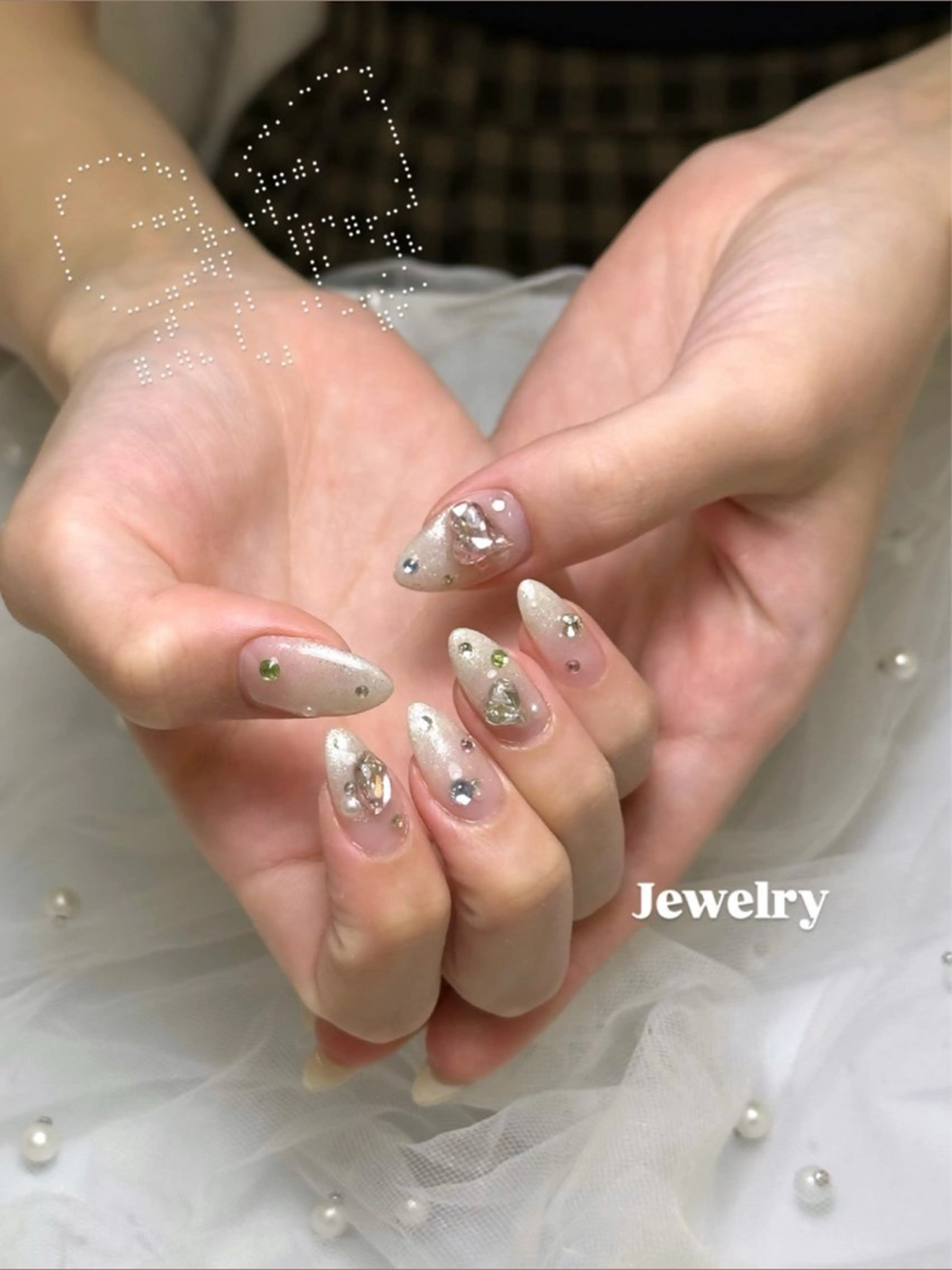 宝石ネイル💎ベースラメワンカラーの写真