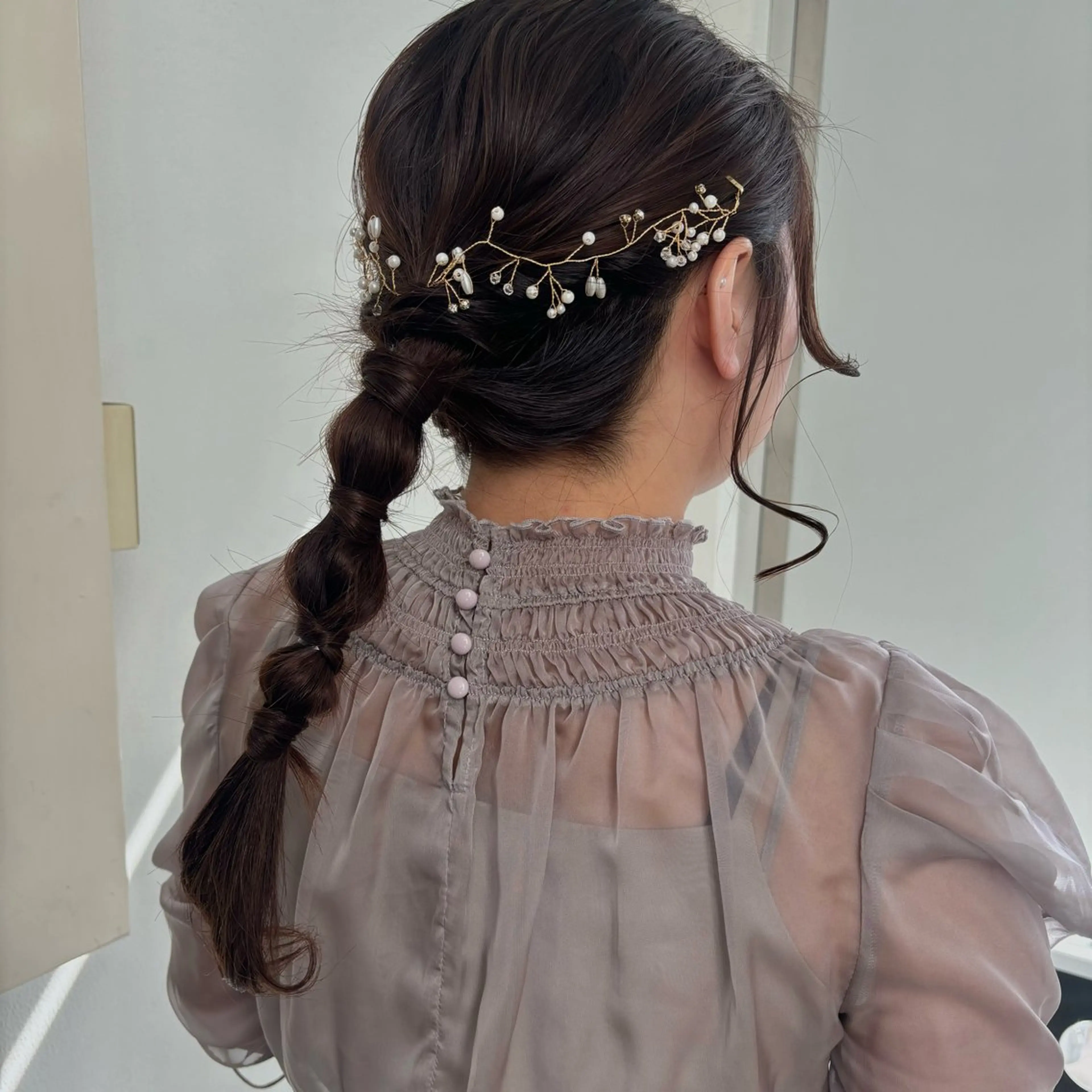 セミロング ヘアアレンジ ヘアセット 田代 佳穂のヘアスタイル