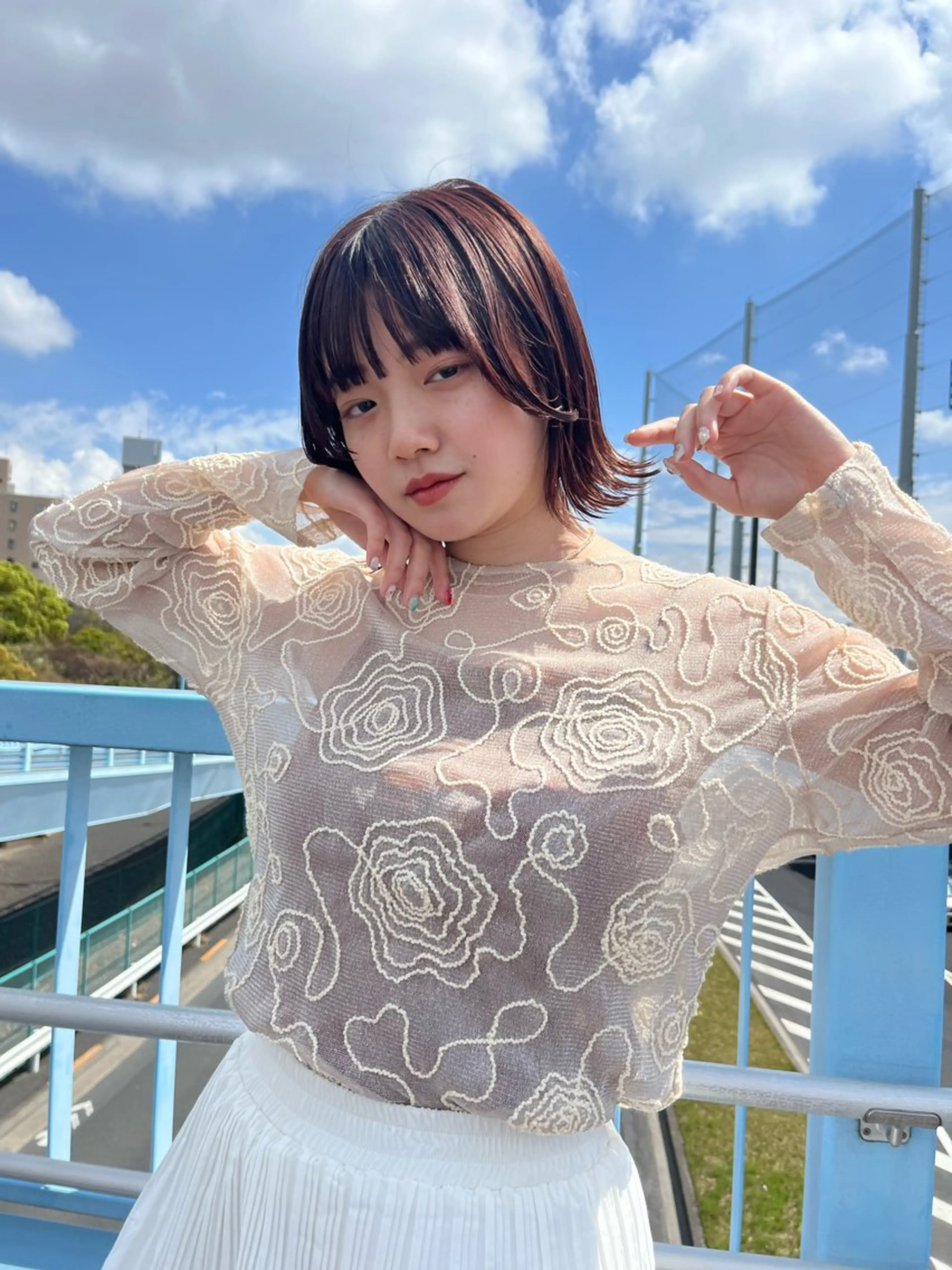 ミディアム カコ/レイヤーカット ヘアアレンジのヘアスタイル