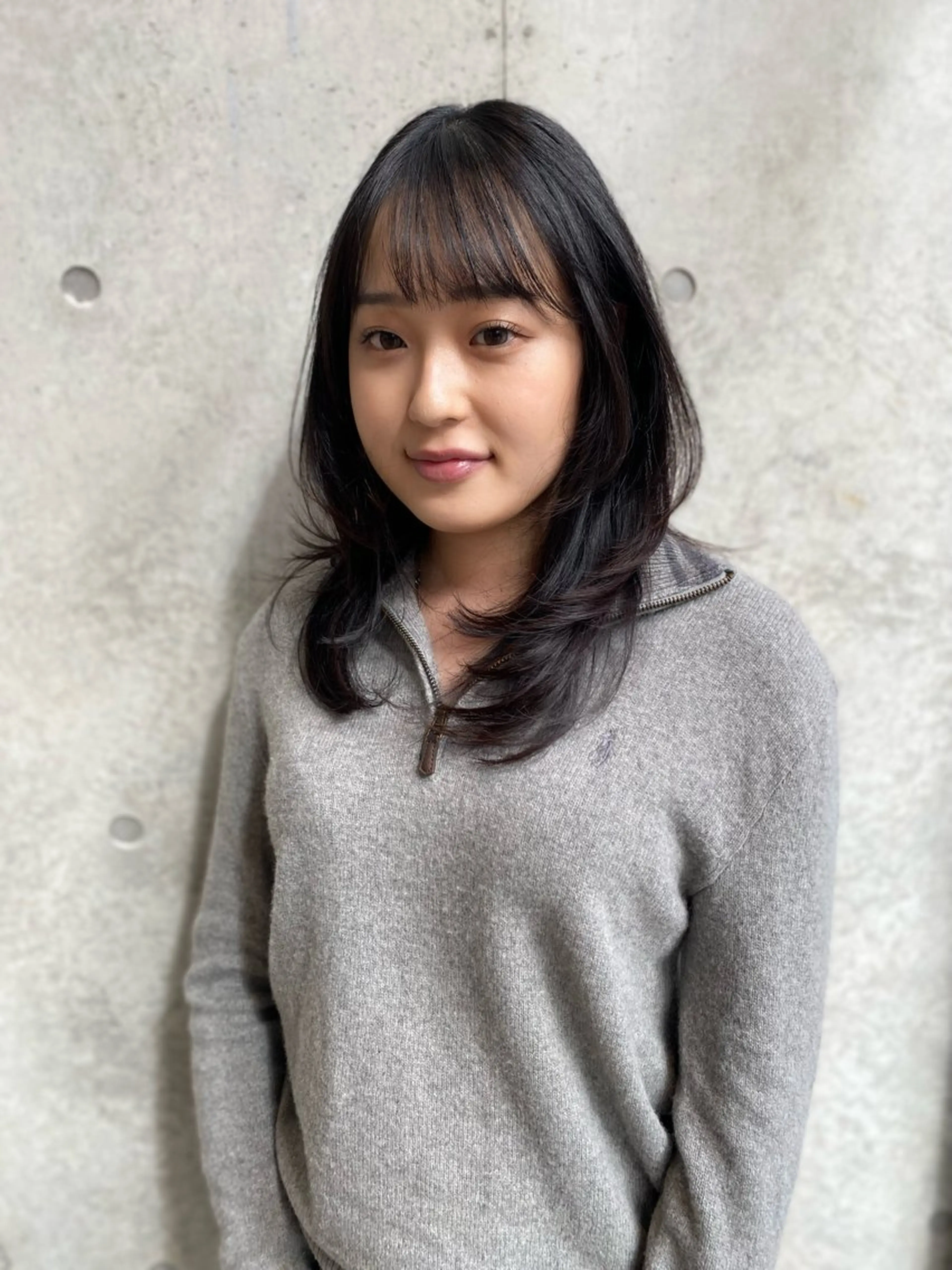 ミディアム カット トリートメント レイヤー/柔色 カラー/SAkiのヘアスタイル