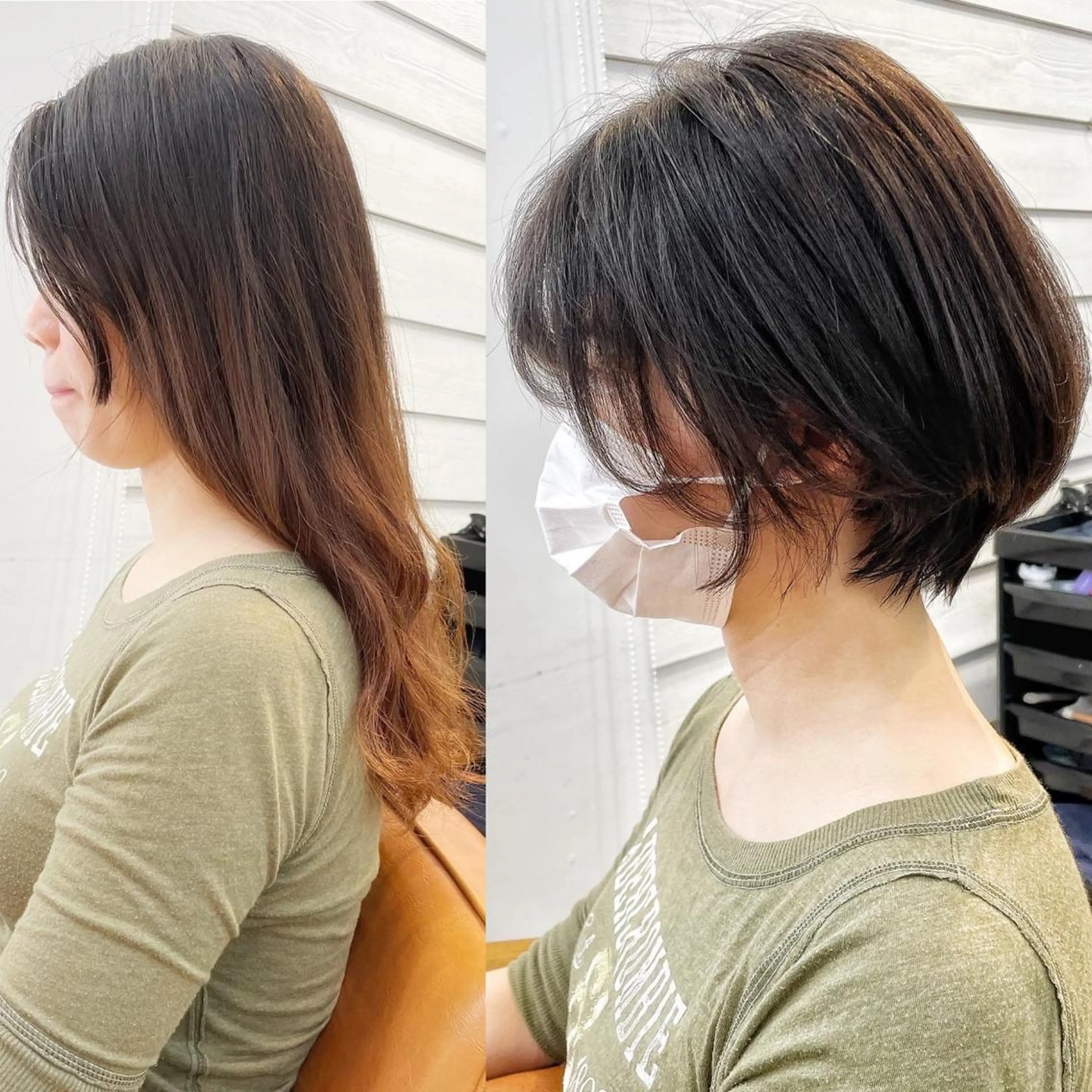 ショート カラー ショートボブ アッシュ ボブ シースルーバング ショートヘア カット ヘアカラー newline銀座所属・銀座ショート/ 大人ショート/金子涼のヘアスタイル