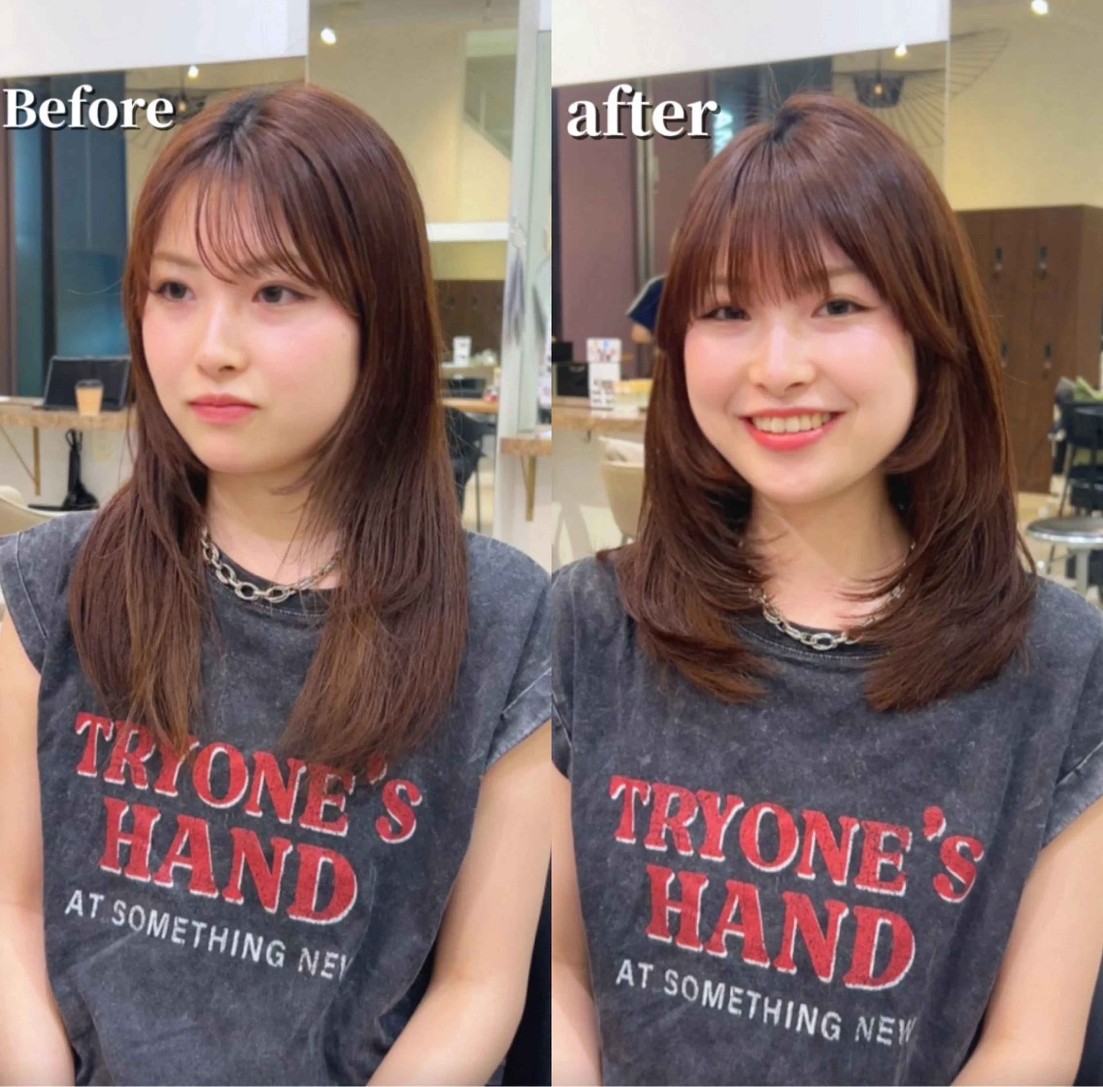 セミロング カット ヘアカラー 縮毛矯正支持率NO. 1/中﨑葵🕊️✨のヘアスタイル