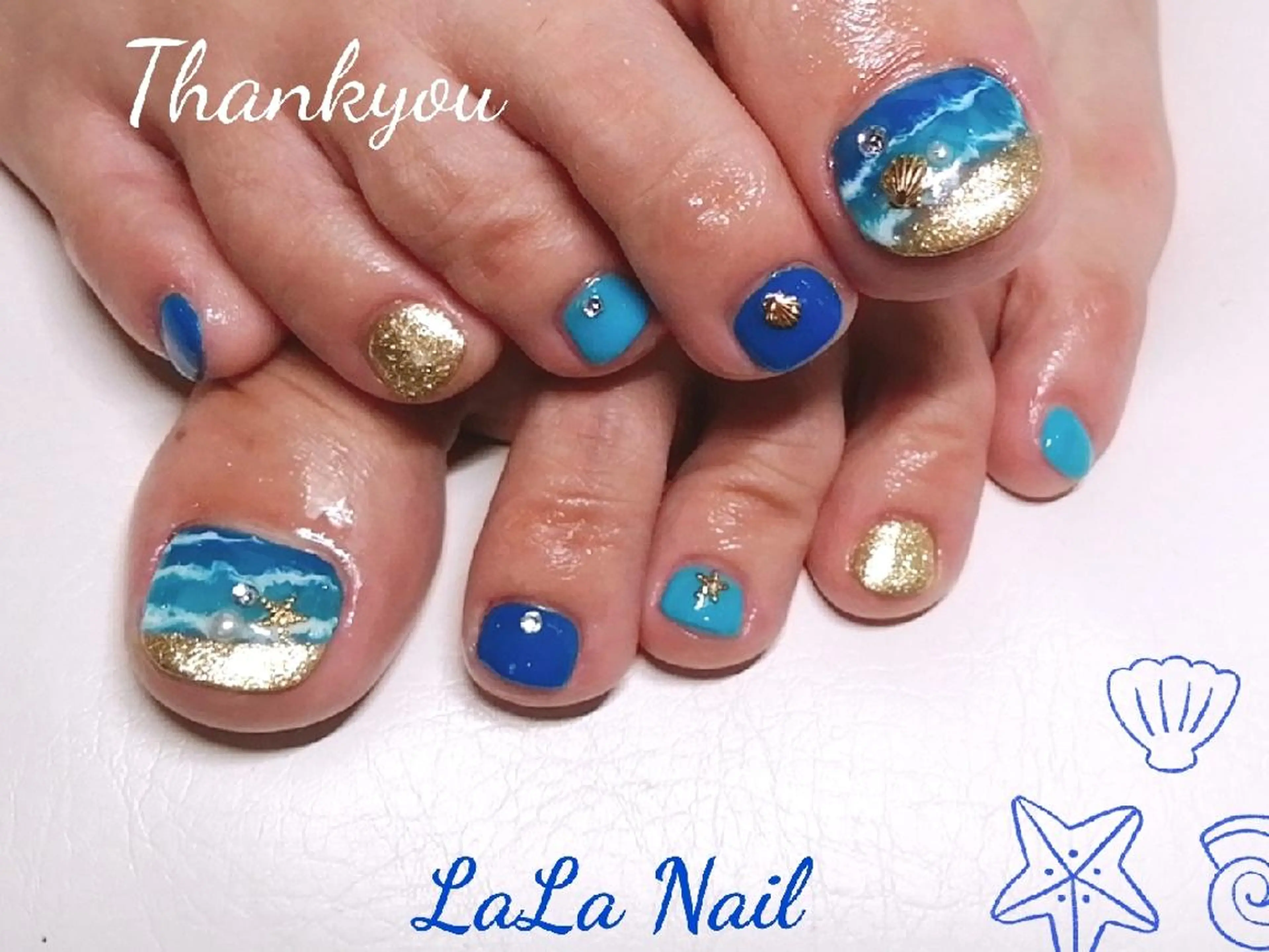 ネイル フットネイル 夏ネイル フットネイル LaLa Nail所属・LaLa Nailのネイルデザイン