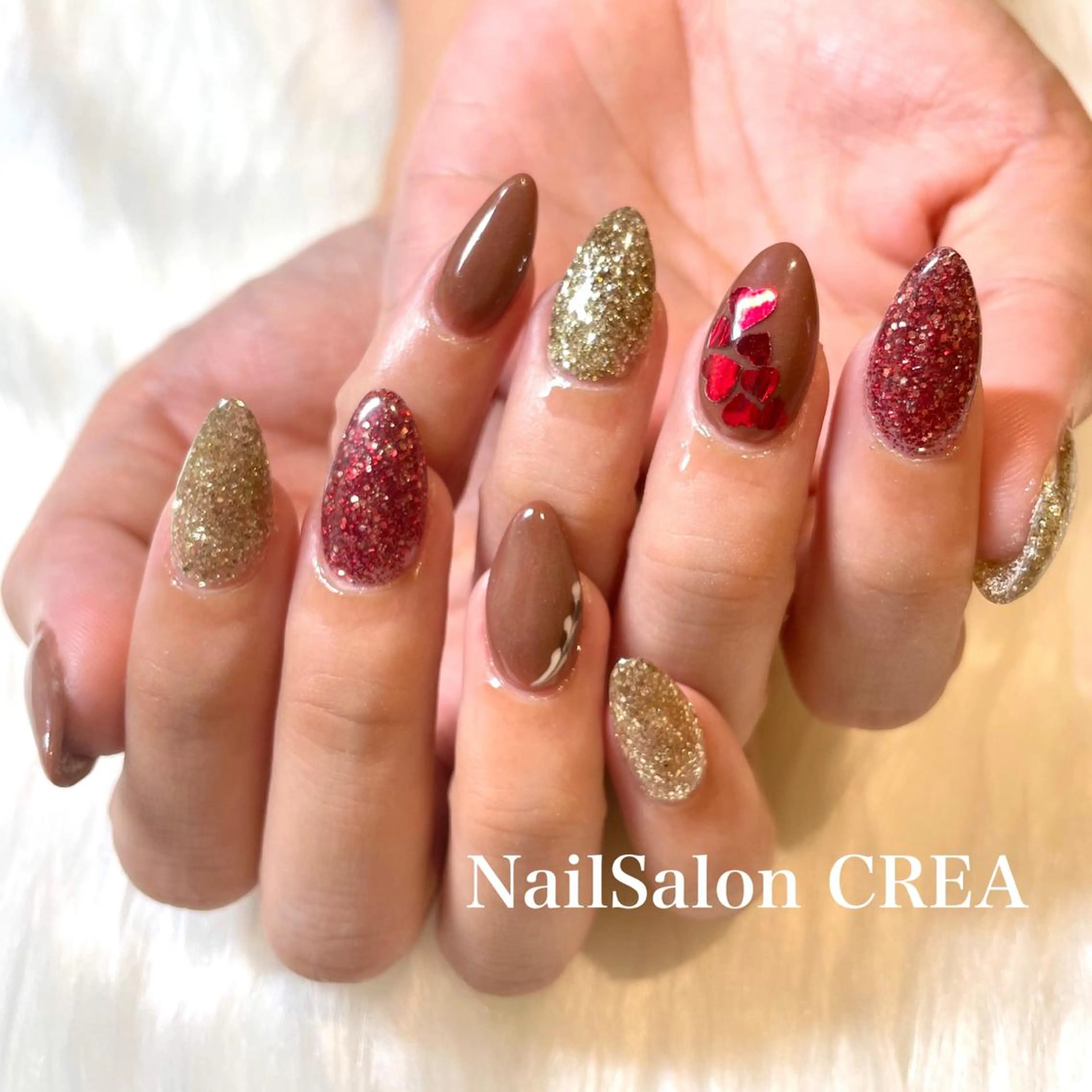 ネイル バレンタイン ハンドネイル NailSalon CREAのネイルデザイン
