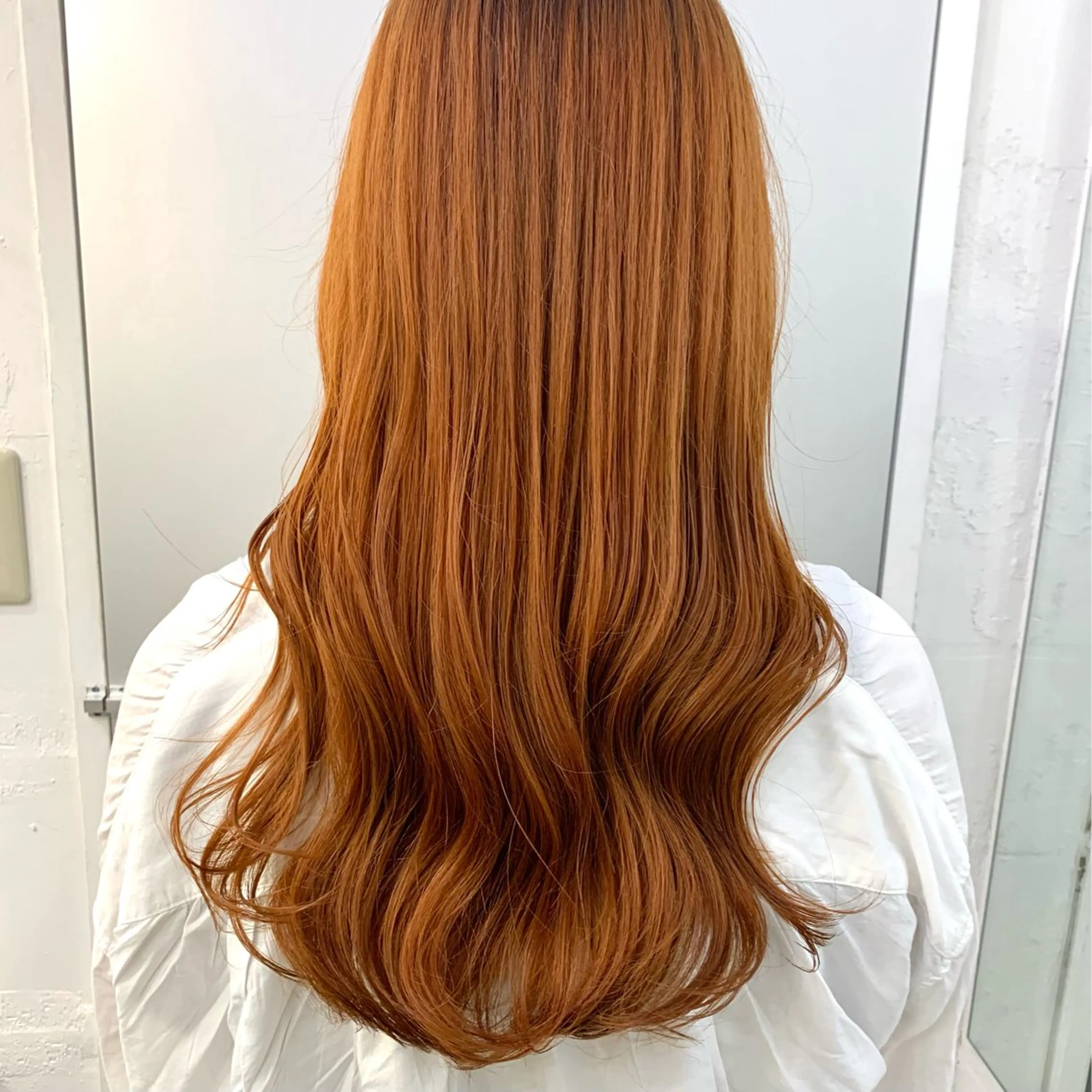 ロング カラー ブラウンカラー オレンジ オレンジブラウン 韓国風ヘア カット ヘアカラー 大久保 佳那のヘアスタイル