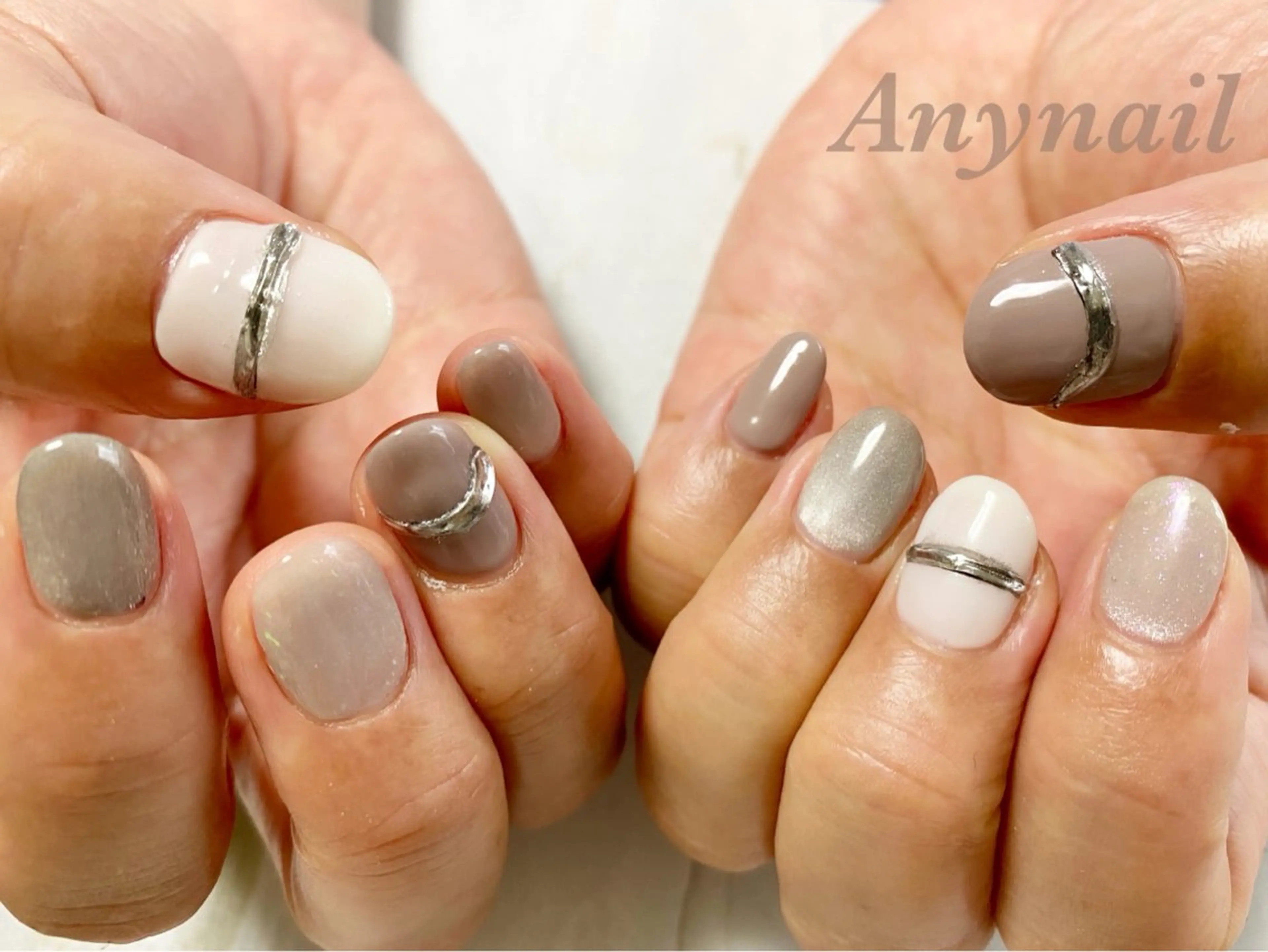 ネイル ブルー マグネットネイル ミラーネイル オフィスネイル 冬ネイル 岩澤 恵子のネイルデザイン