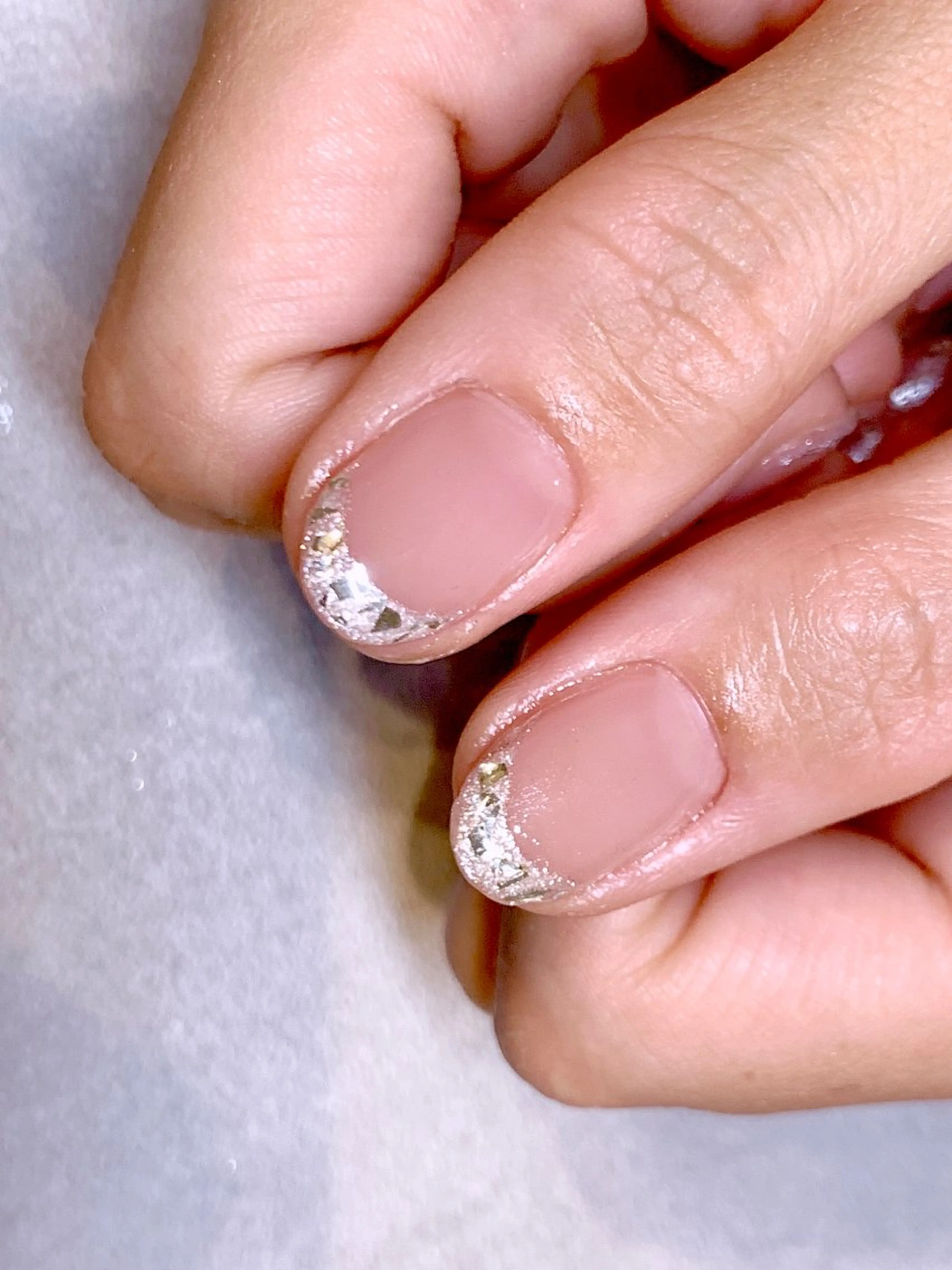 ネイル フレンチネイル ガラスフレンチ ハンドネイル ハンドケア Tsuki.所属・Nailsalon Tsuki.のネイルデザイン