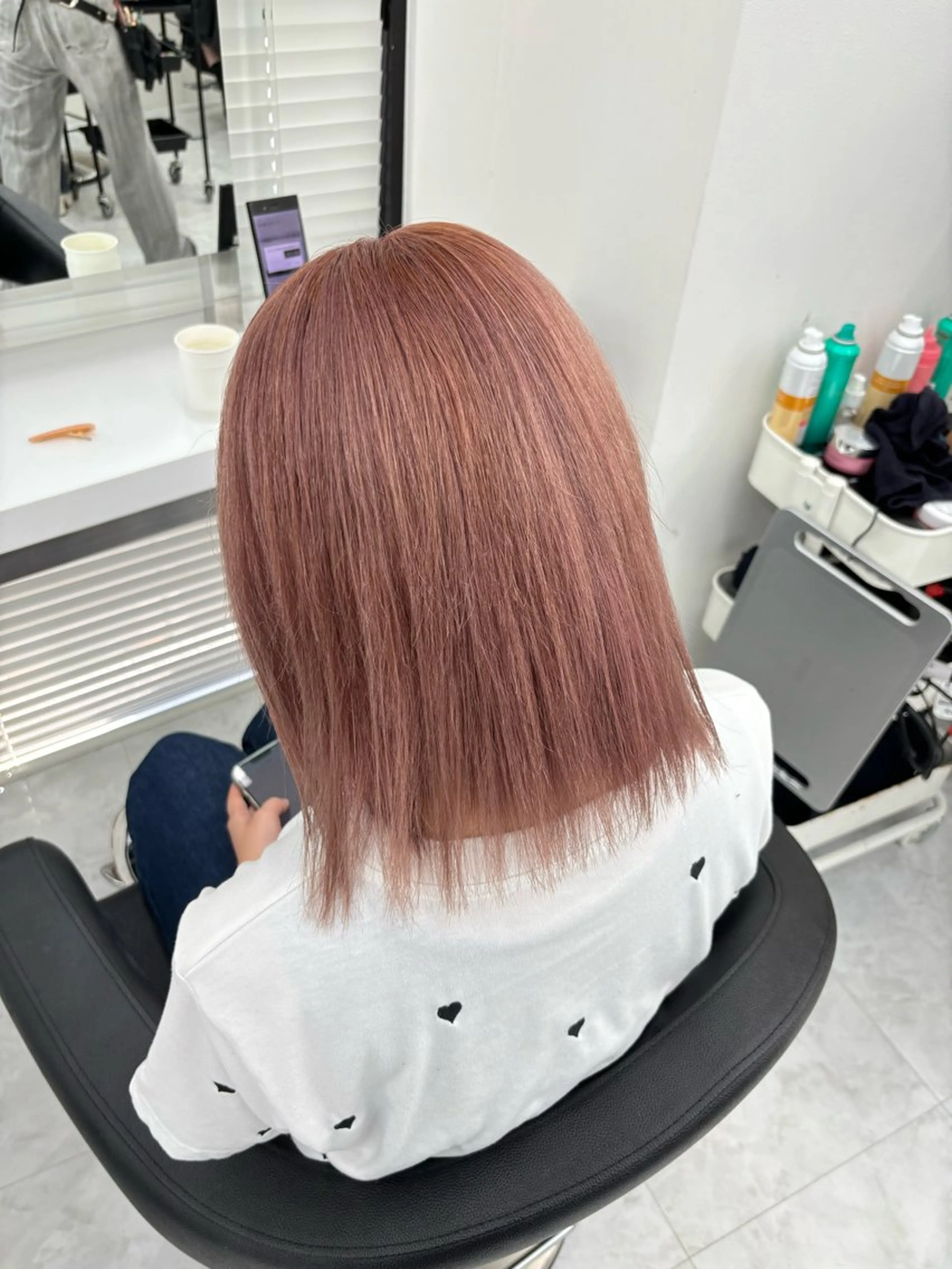 ミディアム カラー ヘアカラー ヘッドスパ ヘアセット 透明感ハイトーン☁️ 斗和🫧天神のヘアスタイル