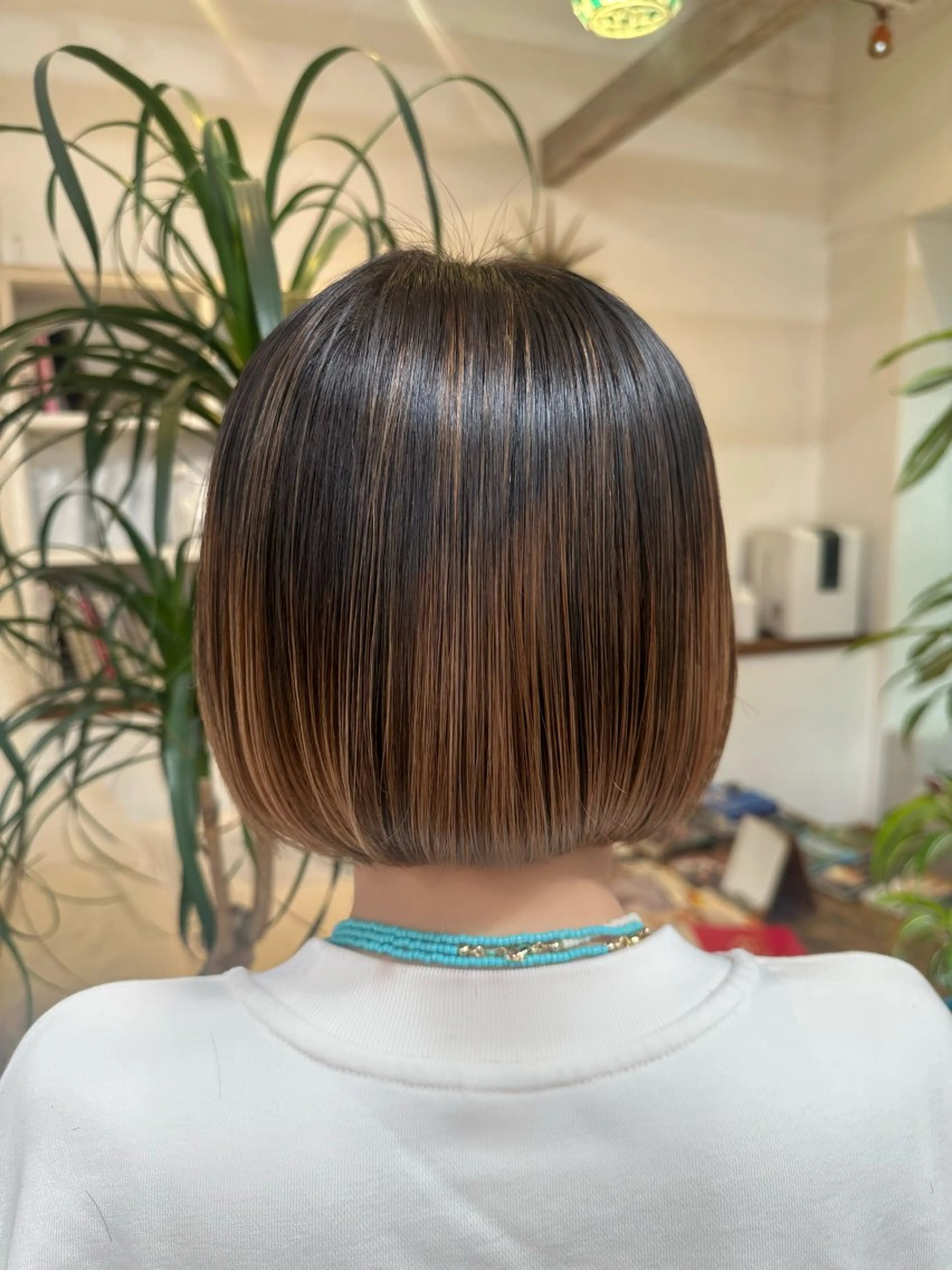 ショート カラー バレイヤージュ ボブ レイヤーカット カット ヘアカラー トリートメント KAKERU/ボブ/ ショート/パーマ🌱のヘアスタイル